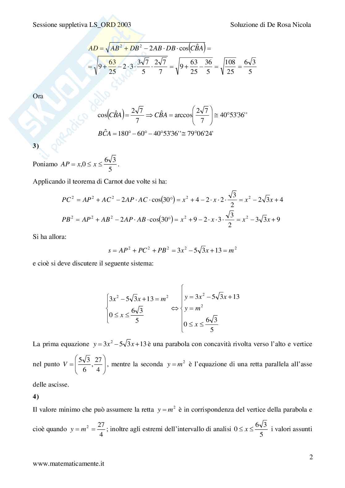 2003 - Liceo scientifico ordinamento prova suppletiva Pag. 2