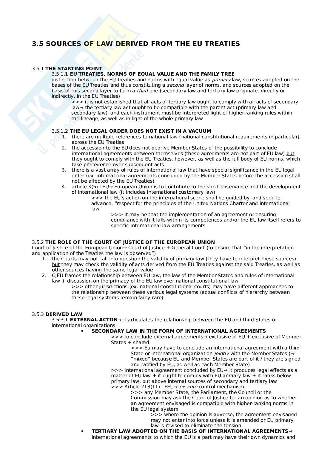 Riassunto esame Diritto dell'Unione Europea, Prof. Dani Marco, libro consigliato An introduction to the eu legal order, Muir Pag. 1