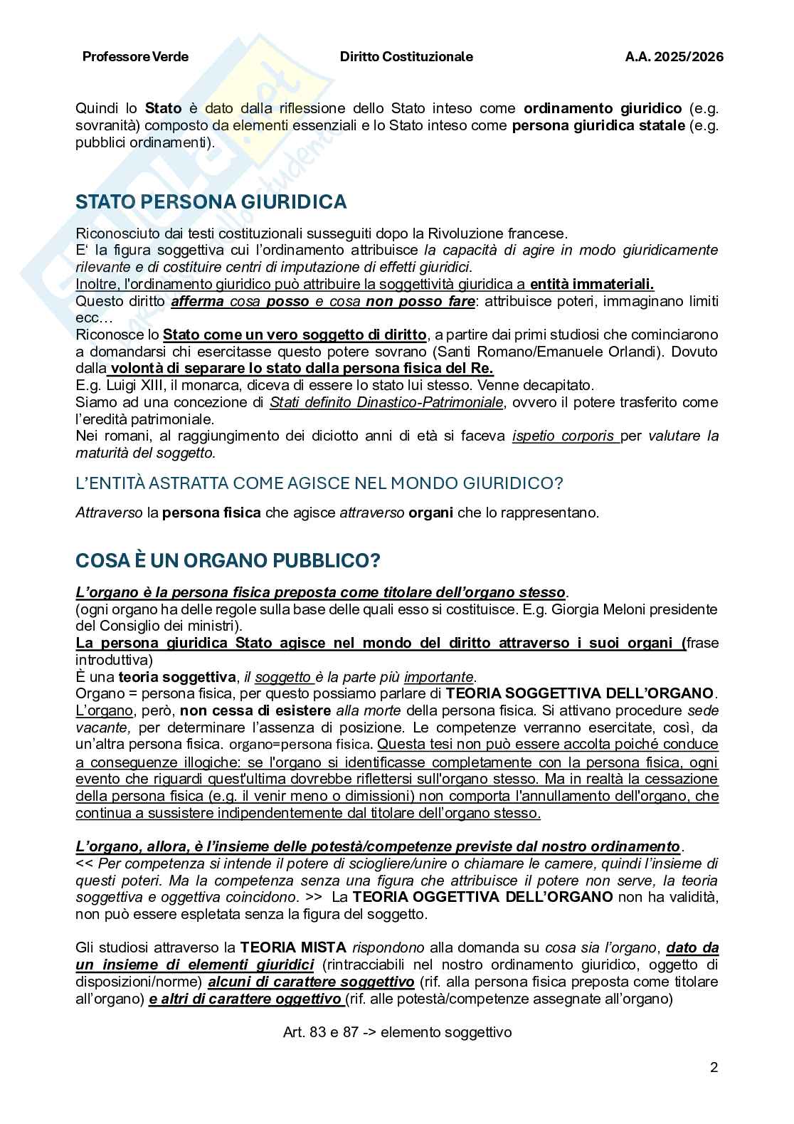 Riassunto esame Diritto costituzionale , Prof. Verde Giuseppe, libro consigliato Diritto costituzionale , Bin, Pitruzzella Pag. 2
