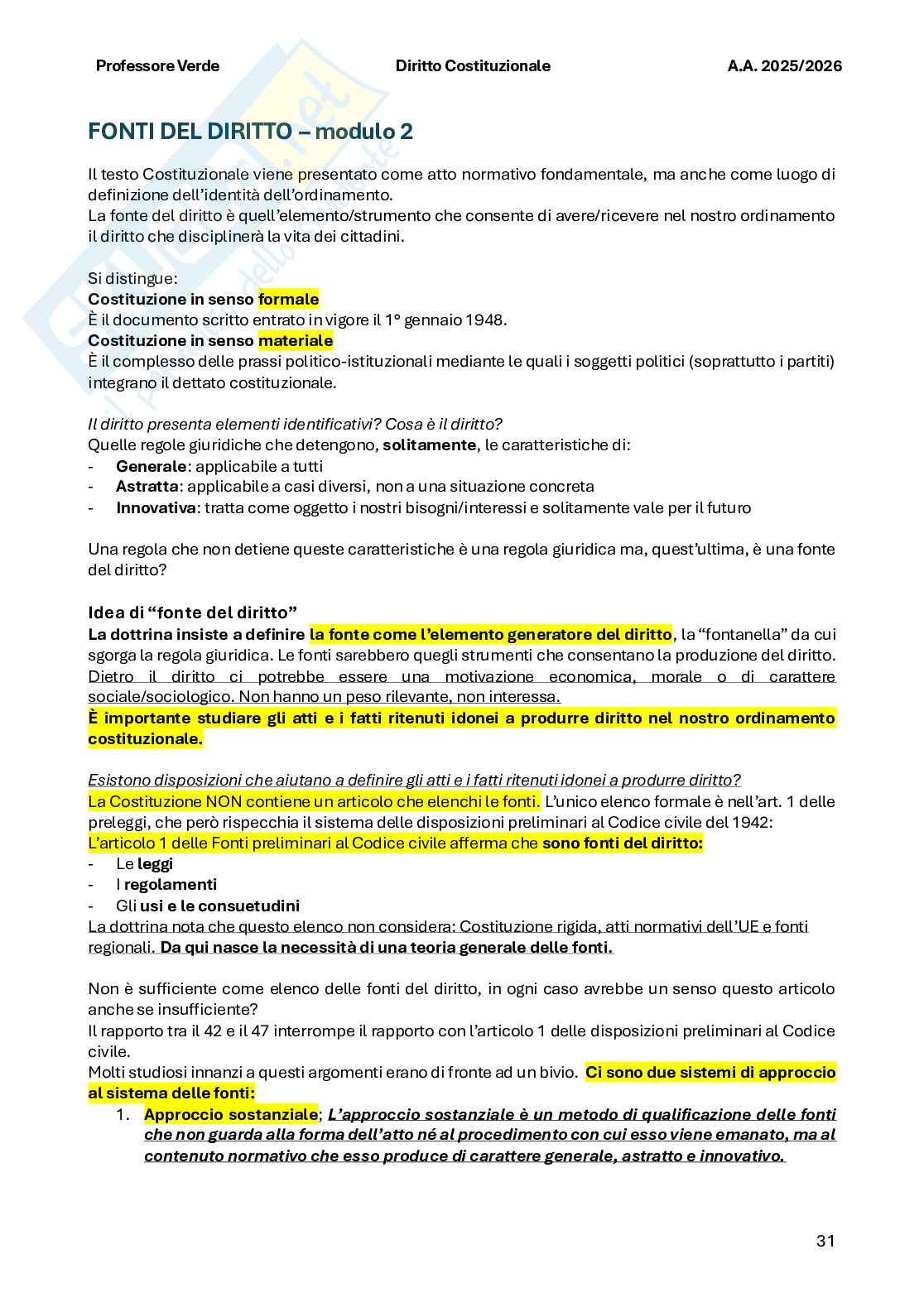 Riassunto esame Diritto costituzionale , Prof. Verde Giuseppe, libro consigliato Diritto costituzionale , Bin, Pitruzzella Pag. 31