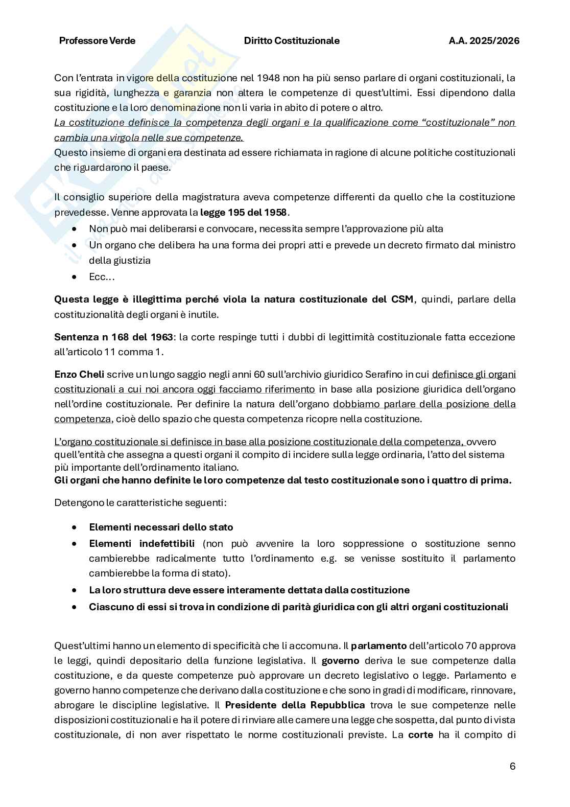 Riassunto esame Diritto costituzionale , Prof. Verde Giuseppe, libro consigliato Diritto costituzionale , Bin, Pitruzzella Pag. 6