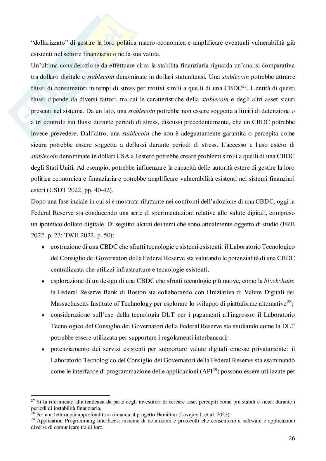 Central Bank Digital Currencies: dal dollaro digitale alle iniziative globali Pag. 26