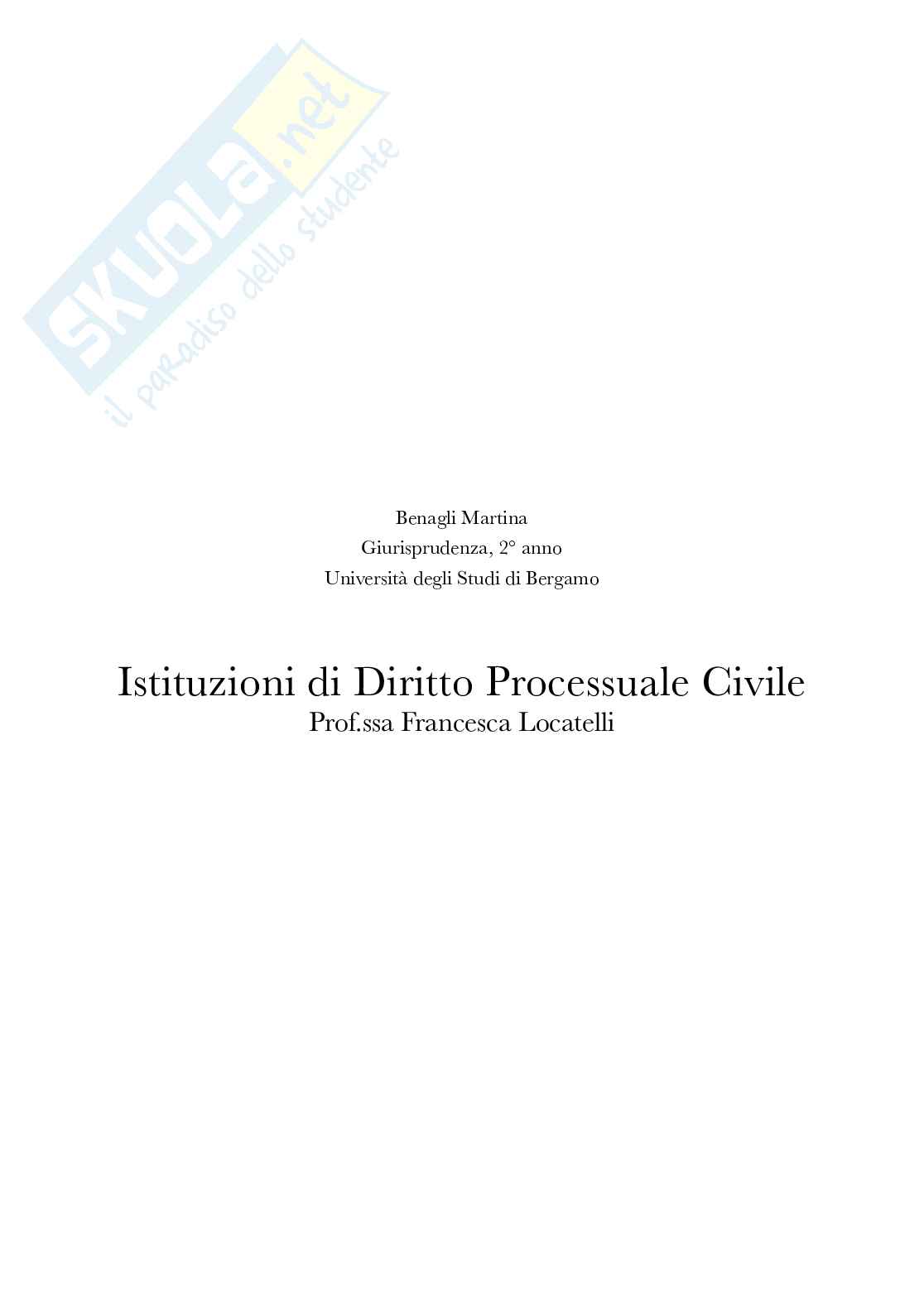 Appunti Istituzioni diritto processuale civile Pag. 1