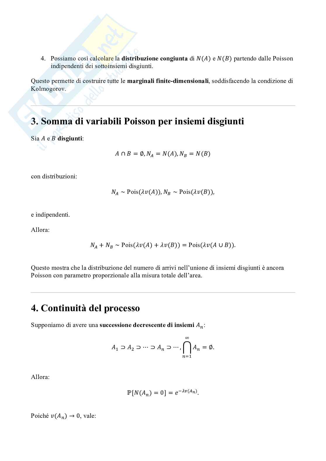 Processo di Poisson Pag. 2