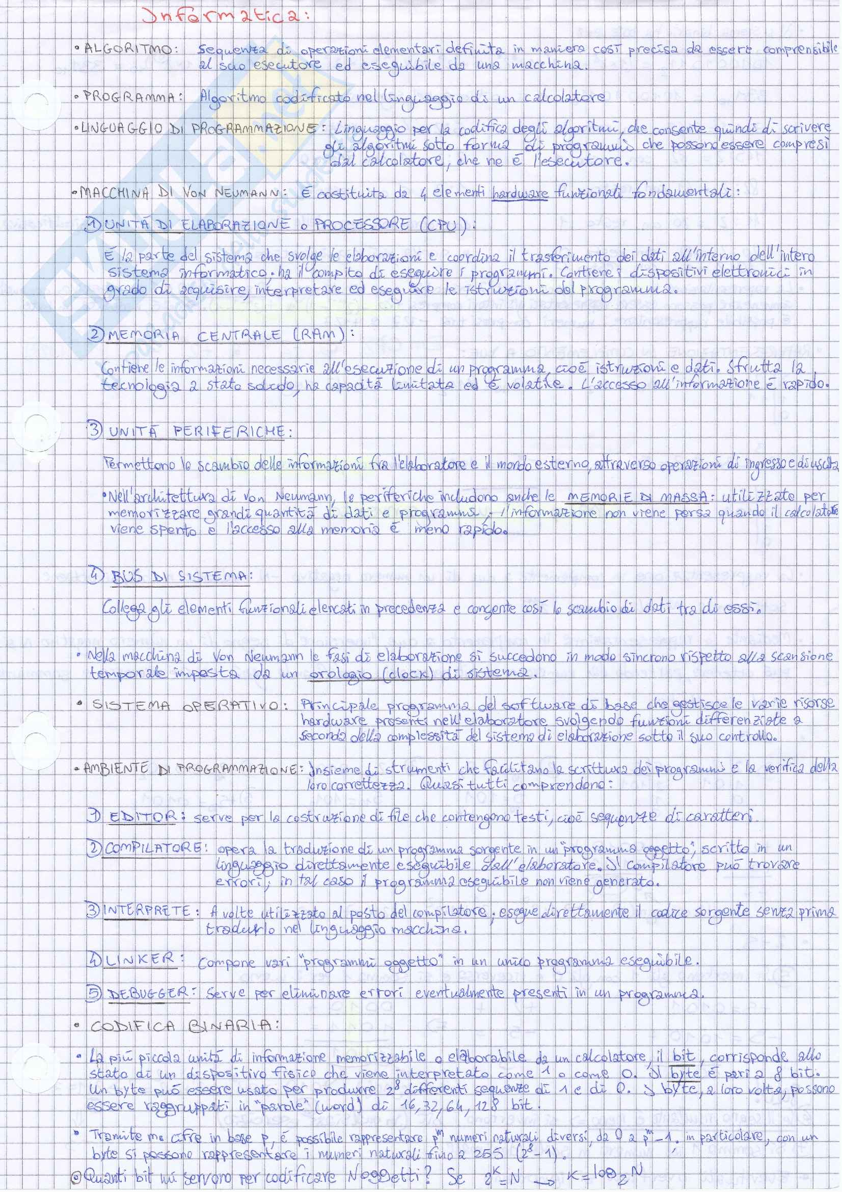 Teoria informatica base Pag. 1