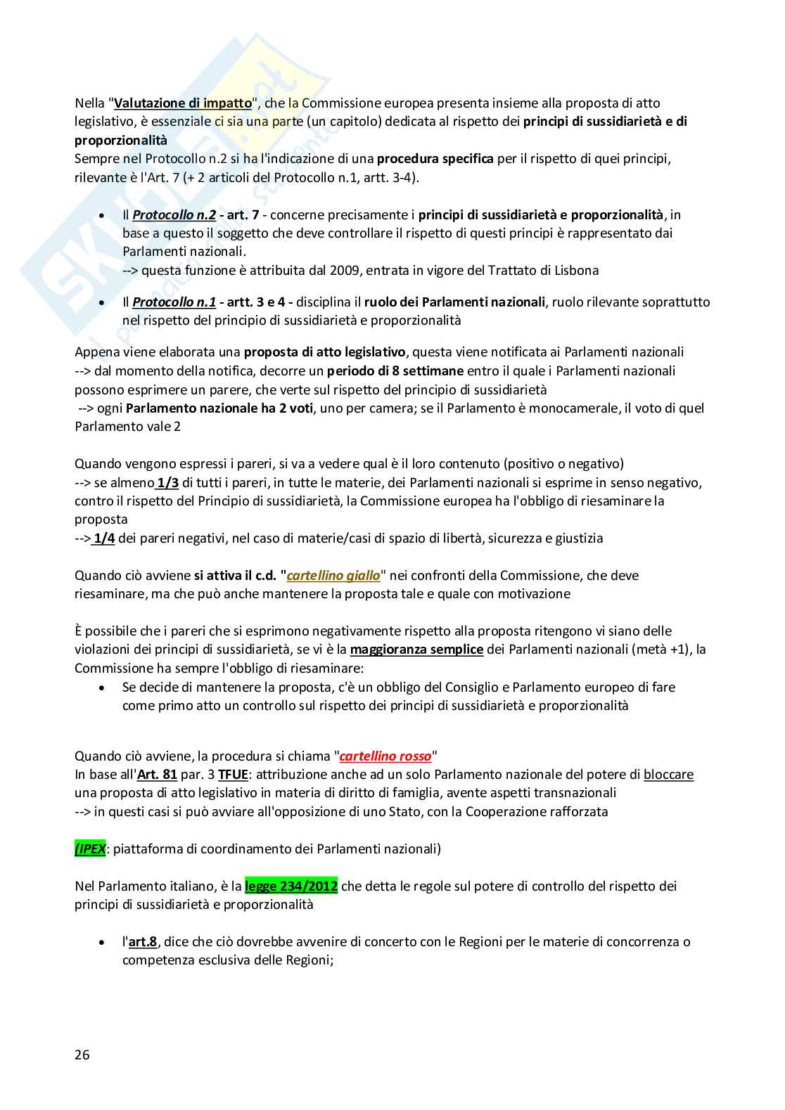 Diritto dell'Unione Europea appunti lezioni Pag. 26