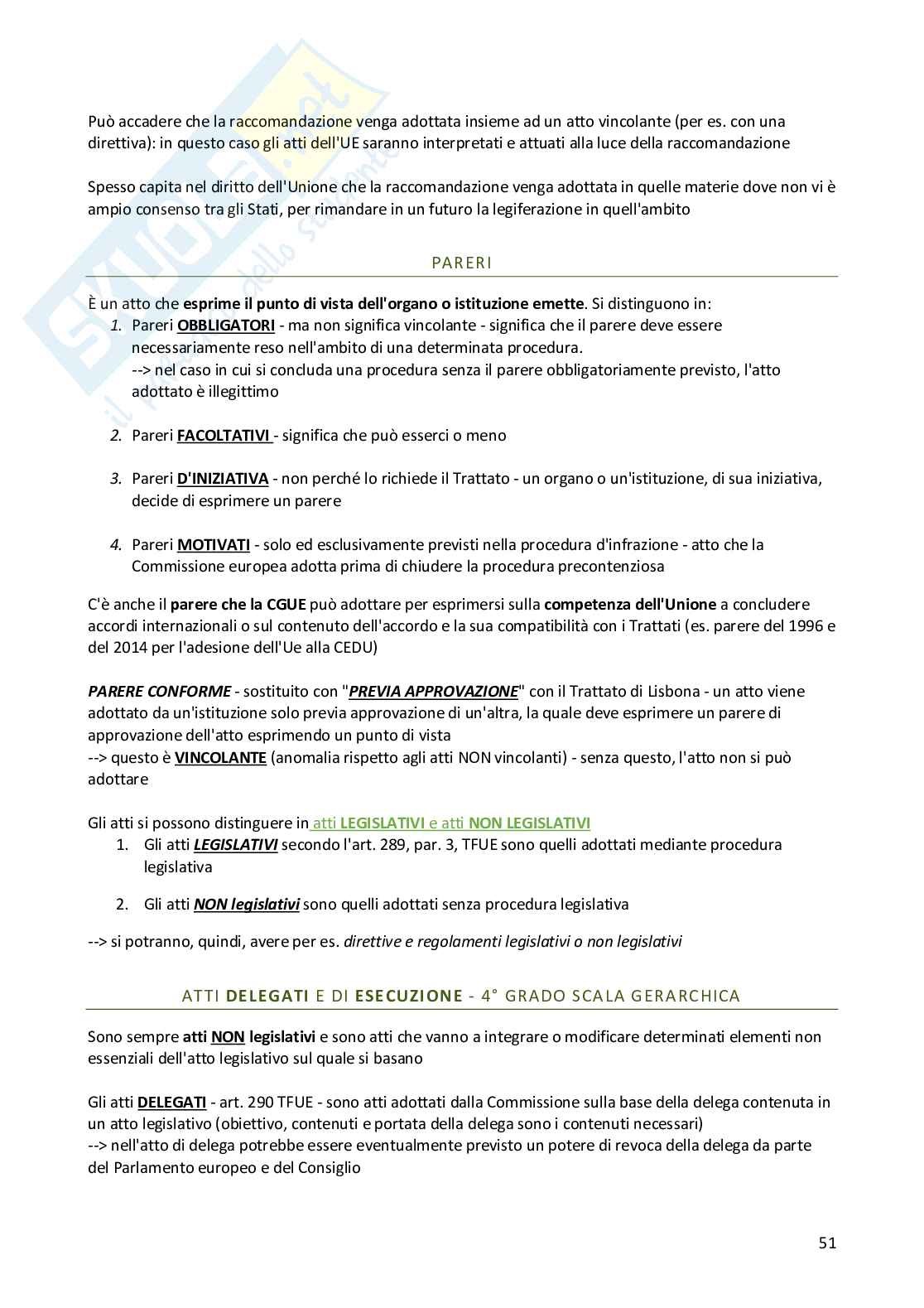 Diritto dell'Unione Europea appunti lezioni Pag. 51