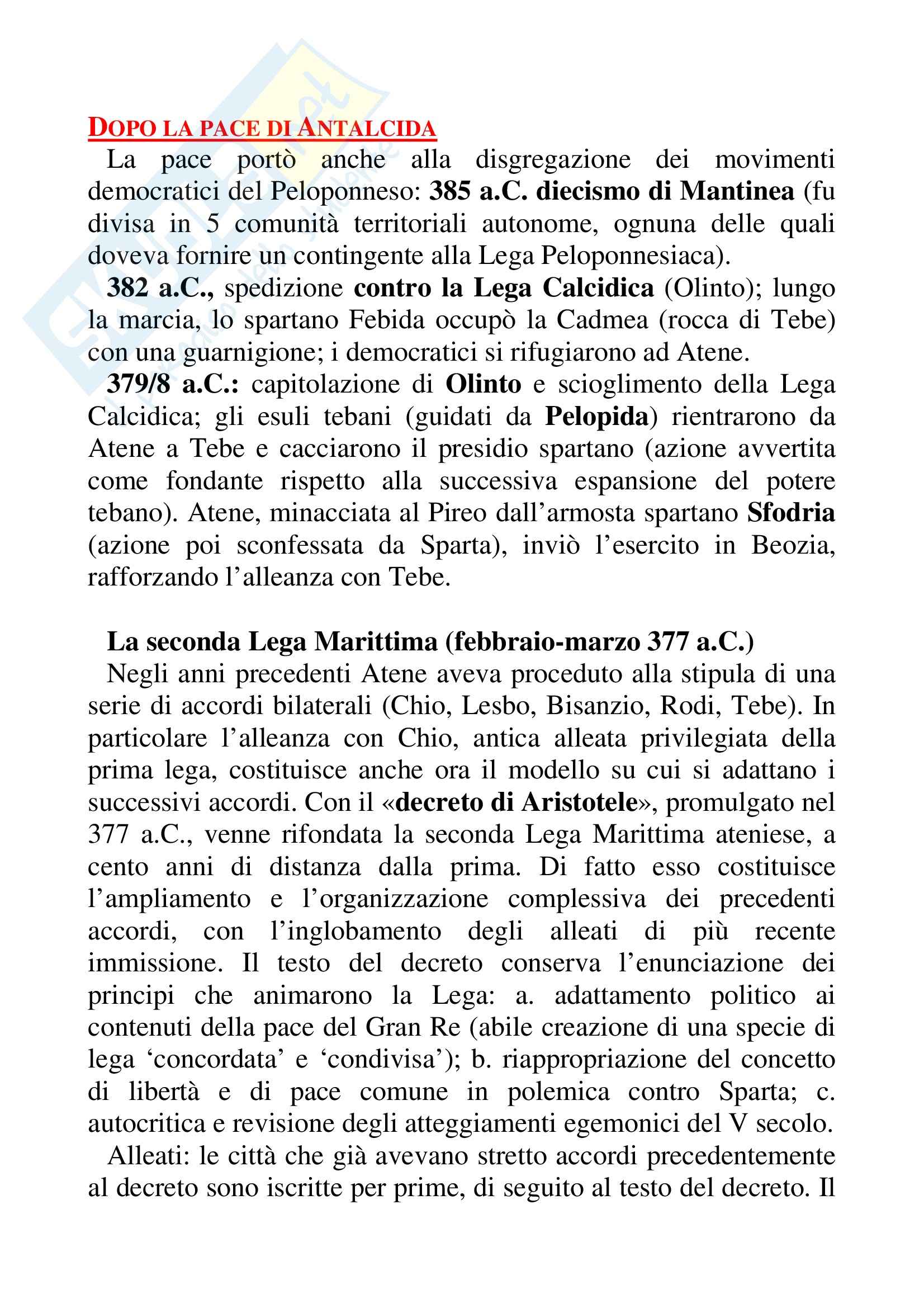 La Pace Di Antalcida Versione Greco