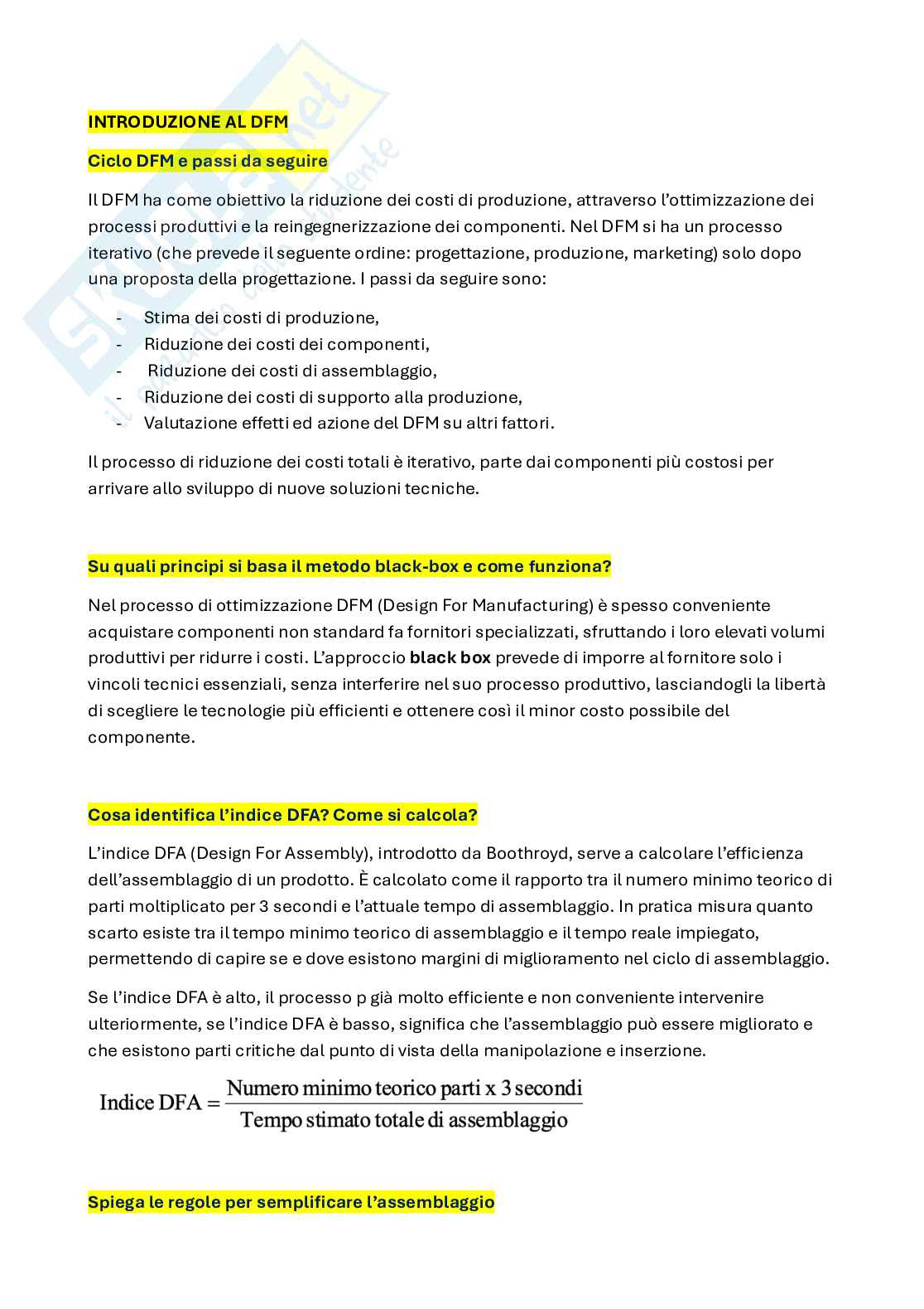 Domande con risposte esame Optimization and innovation of production processes Pag. 1