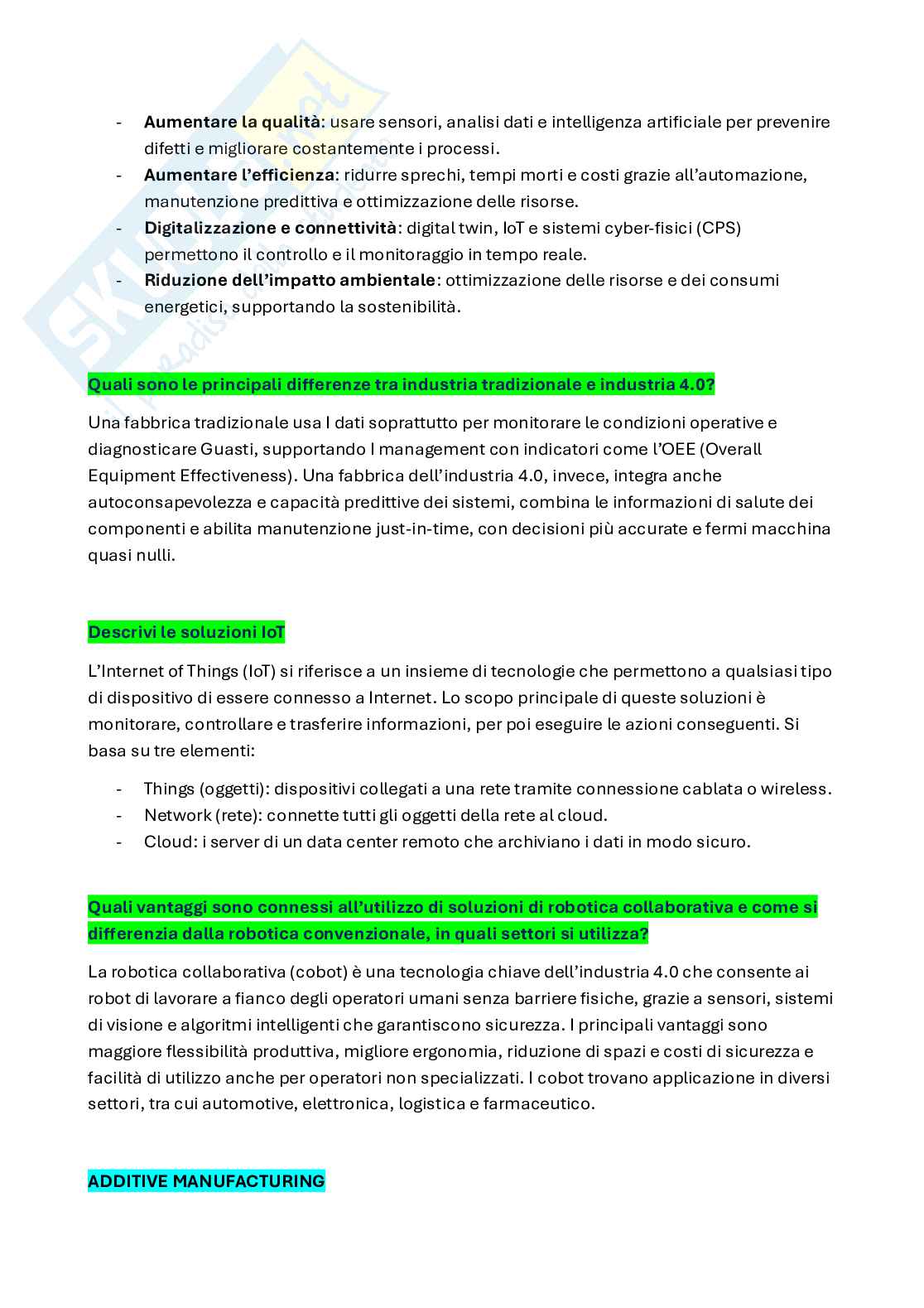 Domande con risposte esame Optimization and innovation of production processes Pag. 31