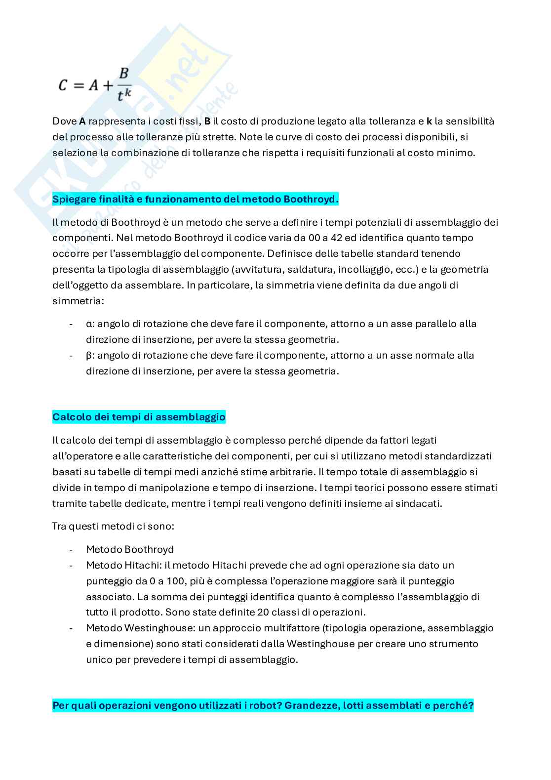 Domande con risposte esame Optimization and innovation of production processes Pag. 6