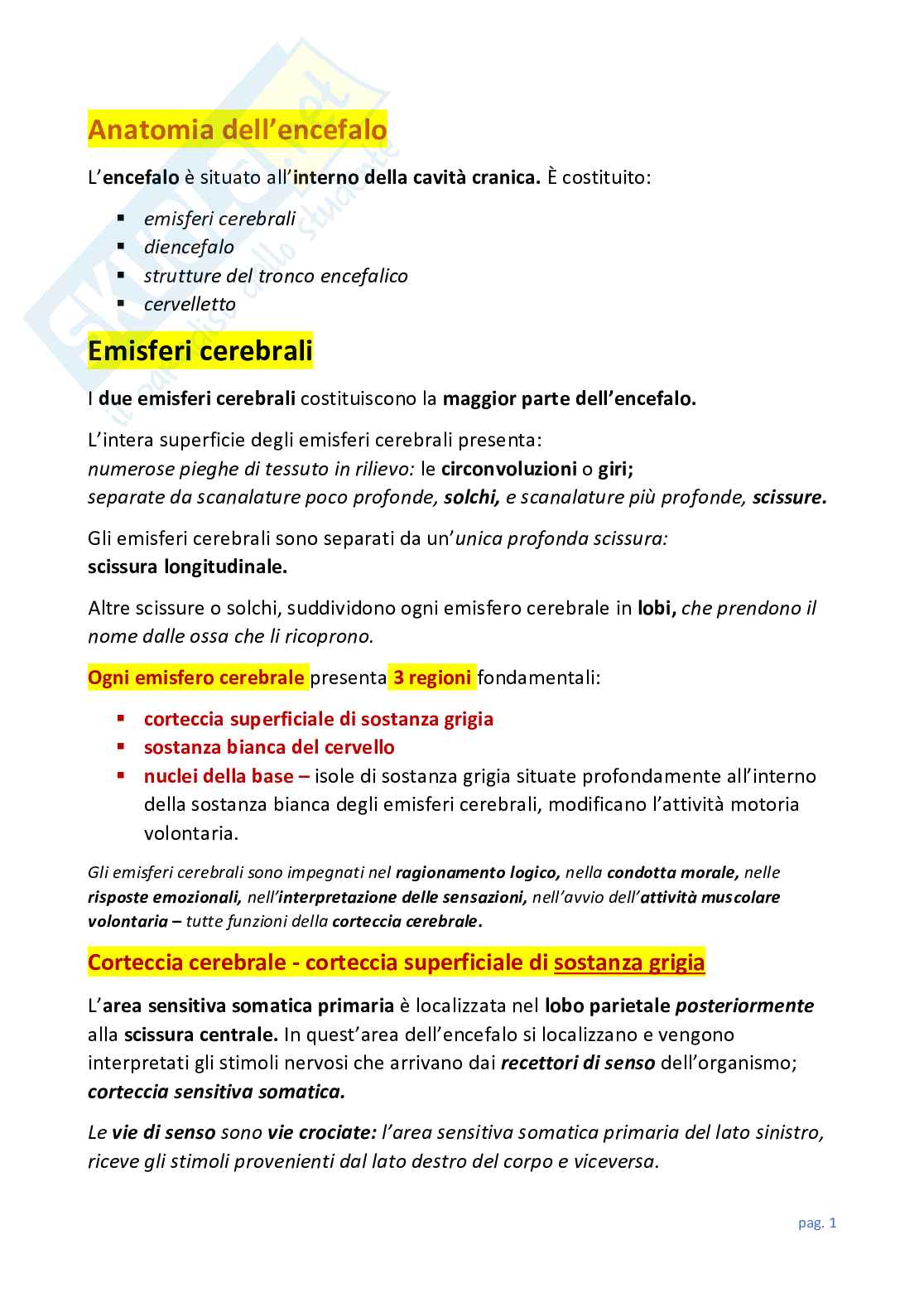 Anatomia umana e fisiologia Pag. 1