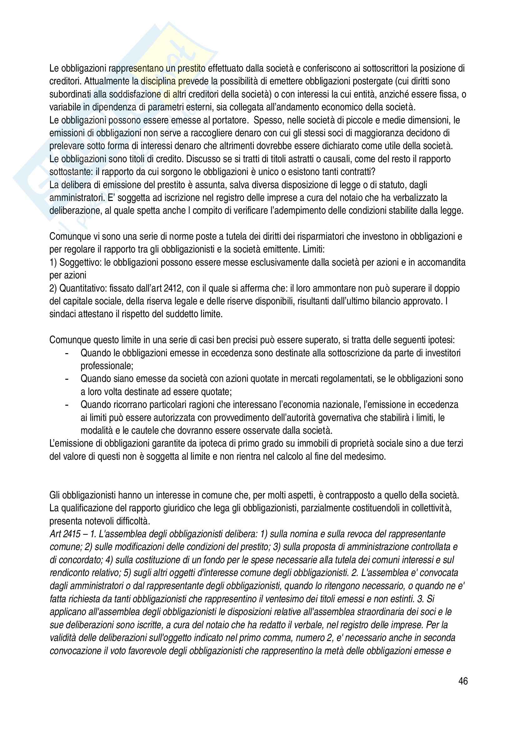Riassunto esame Diritto commerciale, prof. Ammendola, libro consigliato Appunti di diritto commerciale, Jaeger, Denozza, Toffoletto Pag. 46