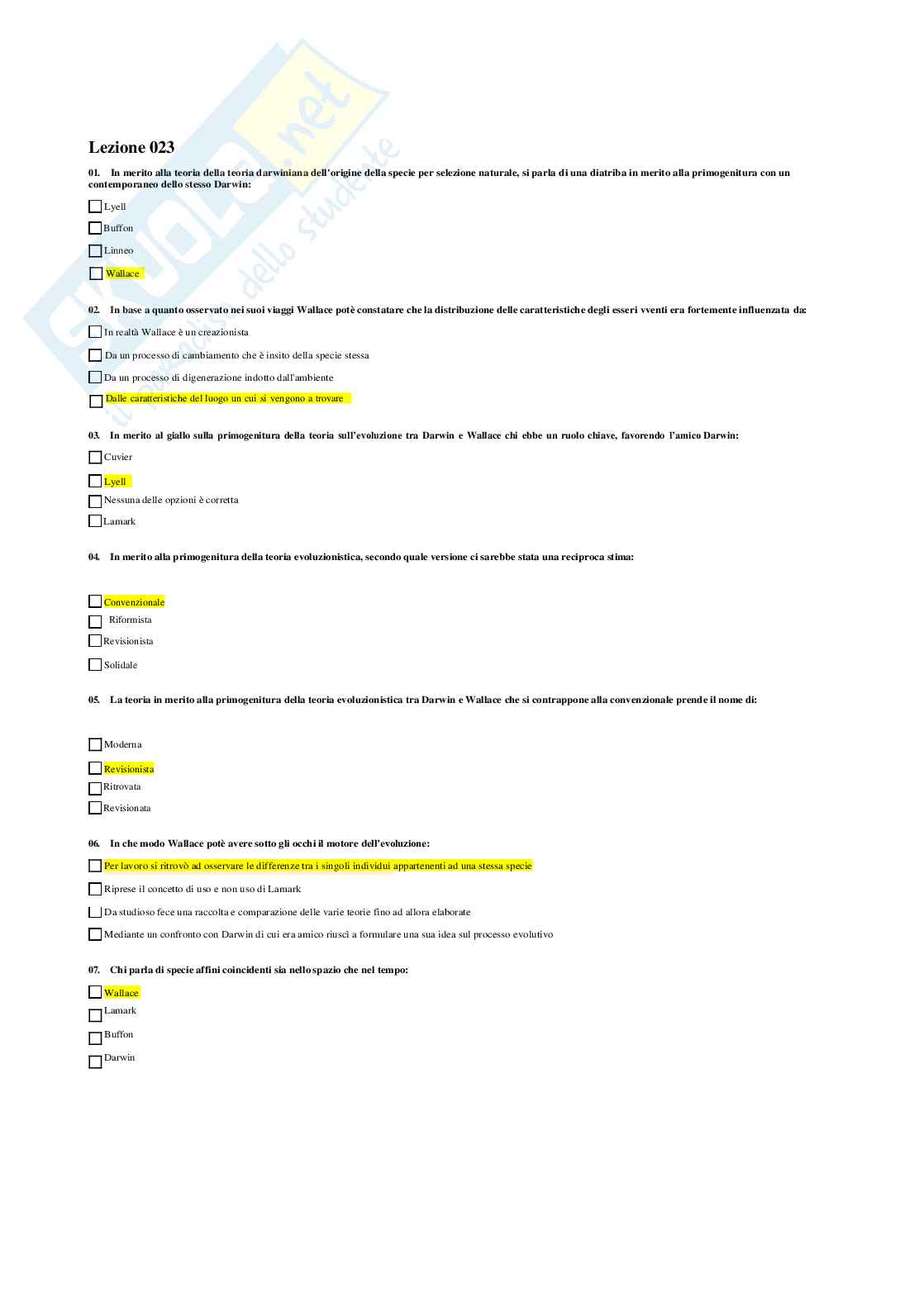 Paniere Antropologia 2026 - Quiz Risolti e domande extra Pag. 26