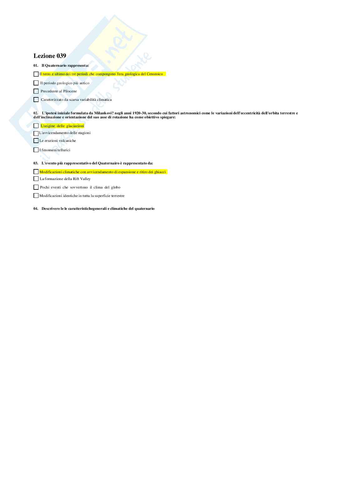 Paniere Antropologia 2026 - Quiz Risolti e domande extra Pag. 46