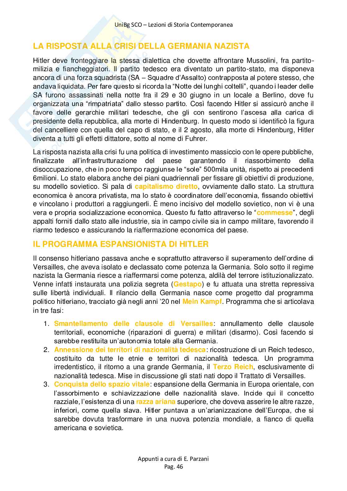 Appunti completi di Storia contemporanea Pag. 46