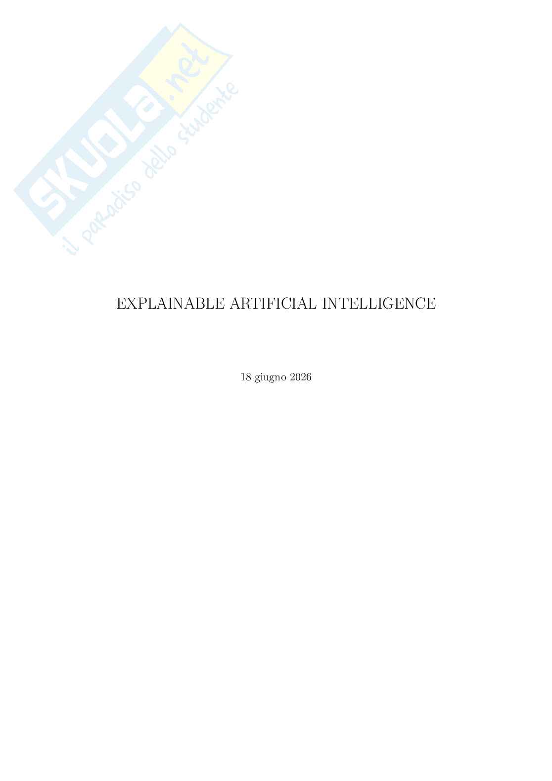 Appunti completi Explainable artificial intelligence  Pag. 1
