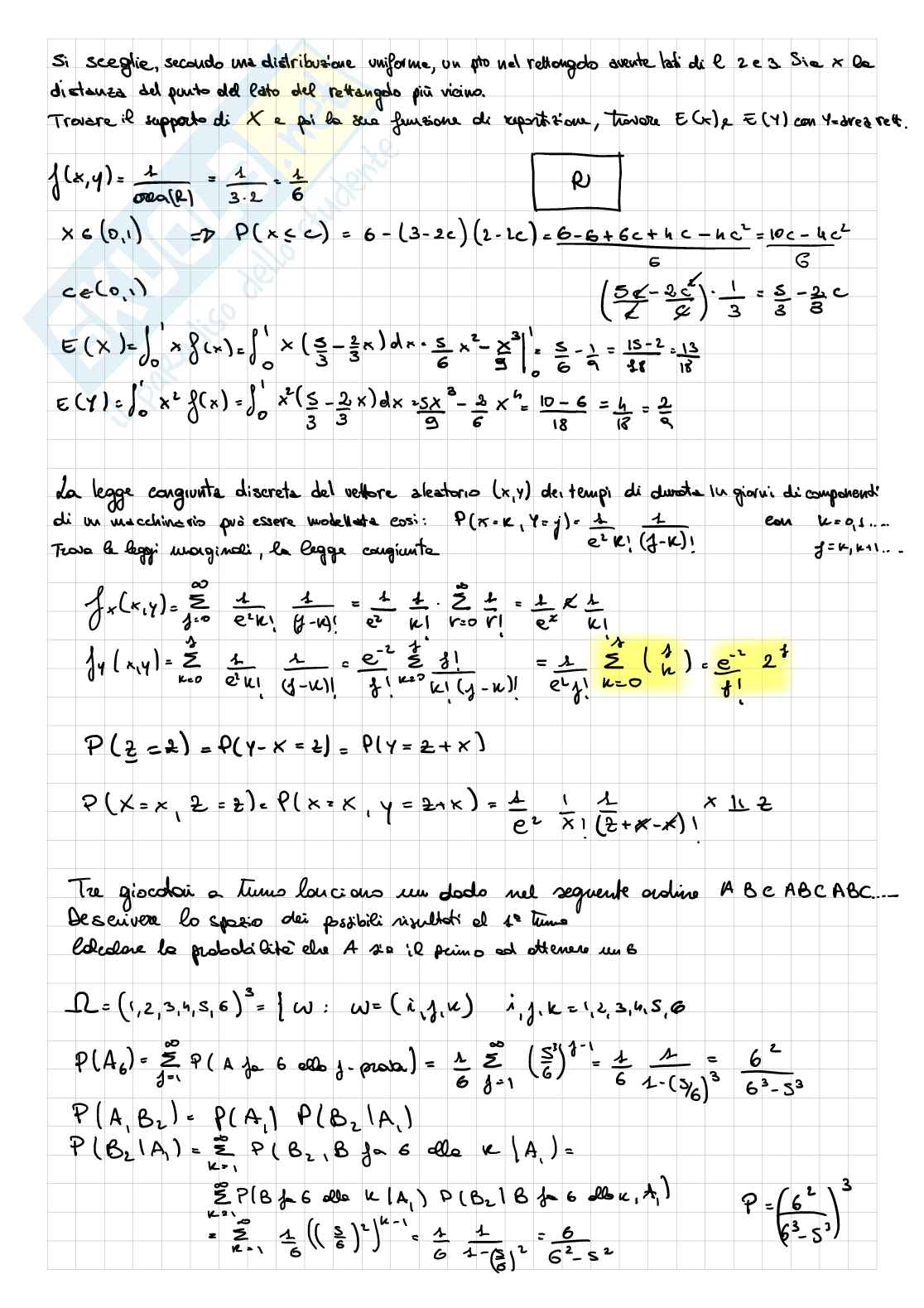 Esercizi svolti di Probabilità Pag. 11