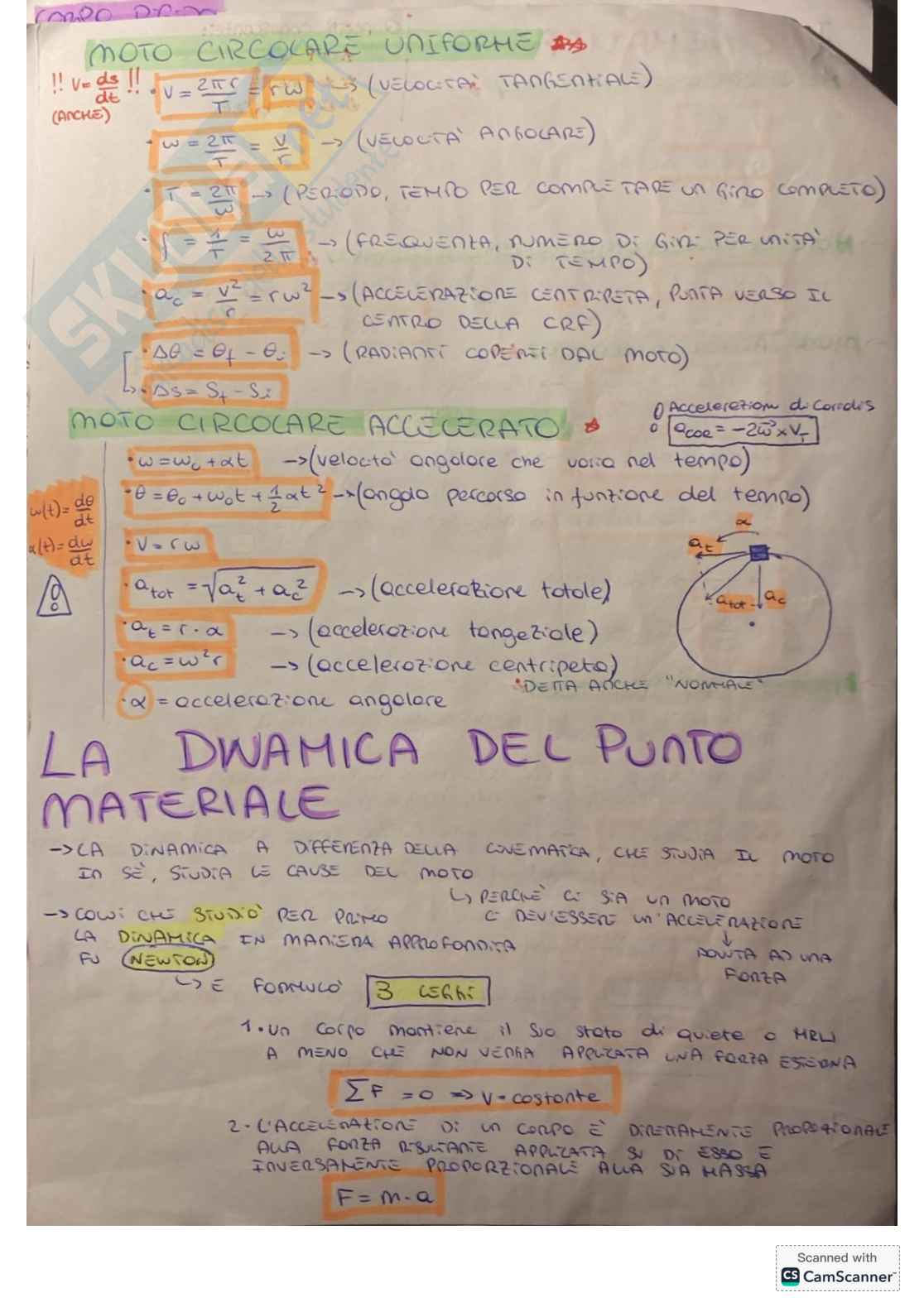 Formulario di Fisica generale, parte di Meccanica Pag. 2