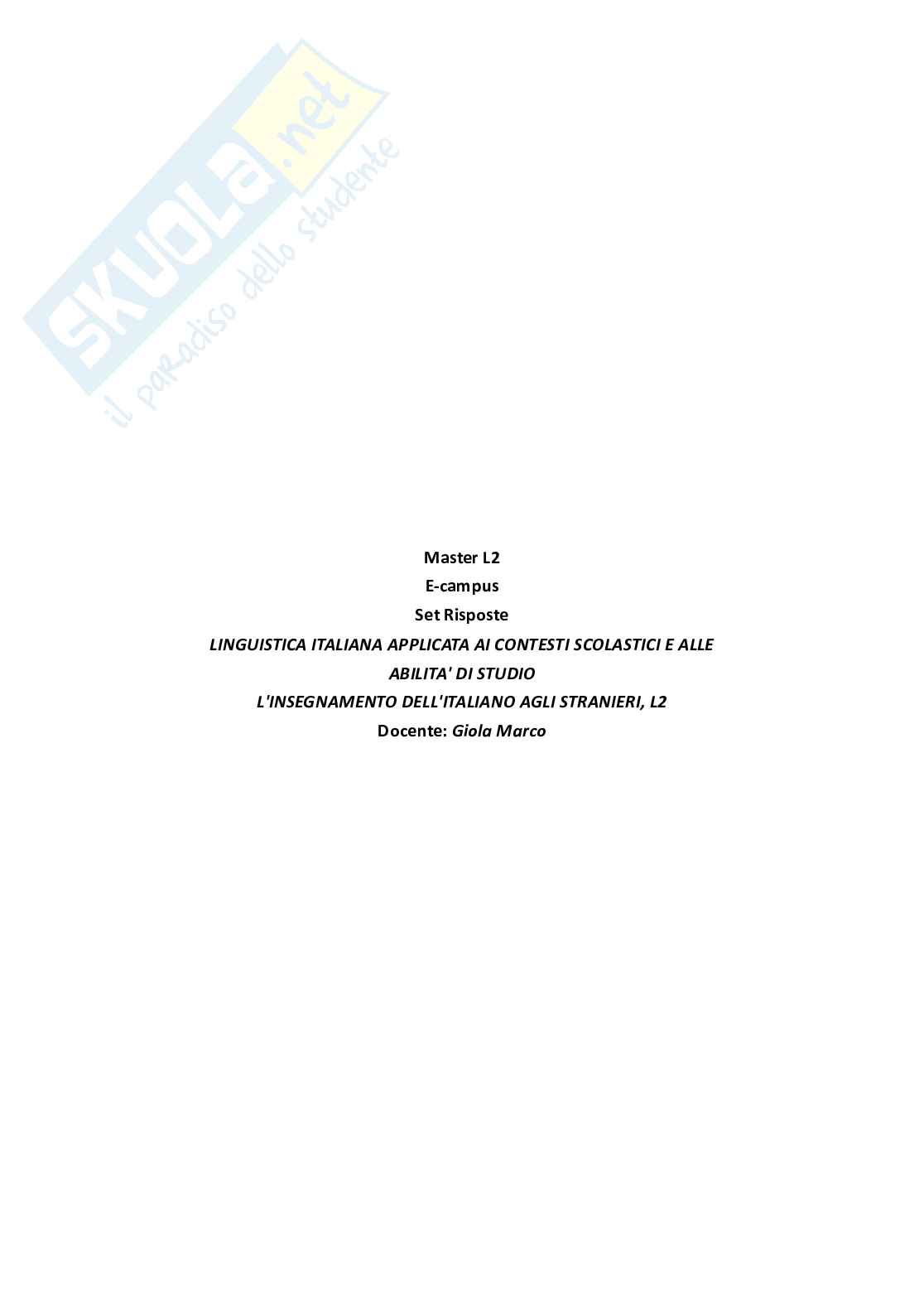 Linguistica italiana applicata ai contesti scolastici e alle abilità di studio, 2025 Pag. 1