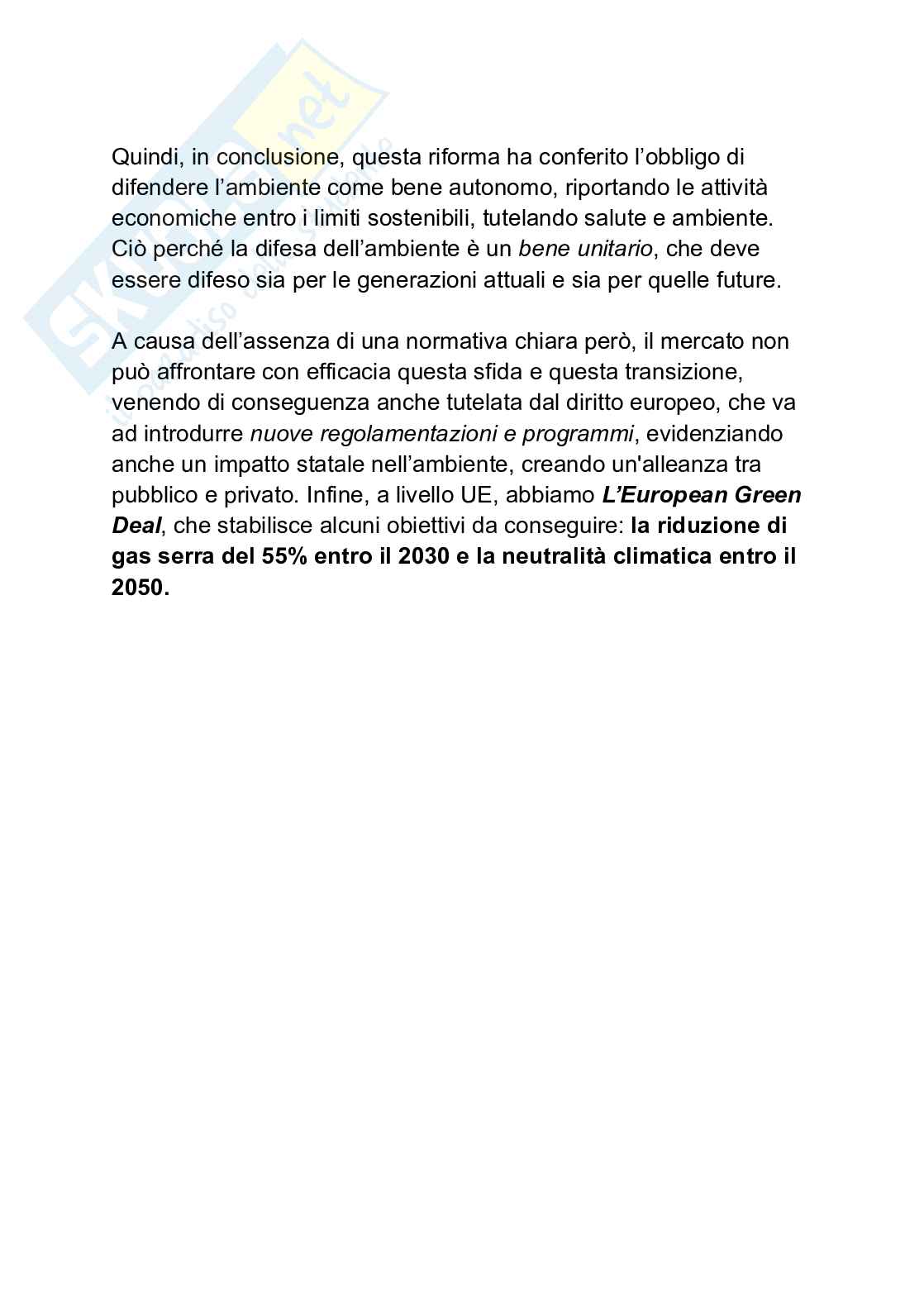 Riassunto esame Diritto pubblico per lo sviluppo sostenibile, Prof. Martire Dario, libro consigliato Diritto costituzionale dell’economia , Pinelli, Martire  Pag. 31