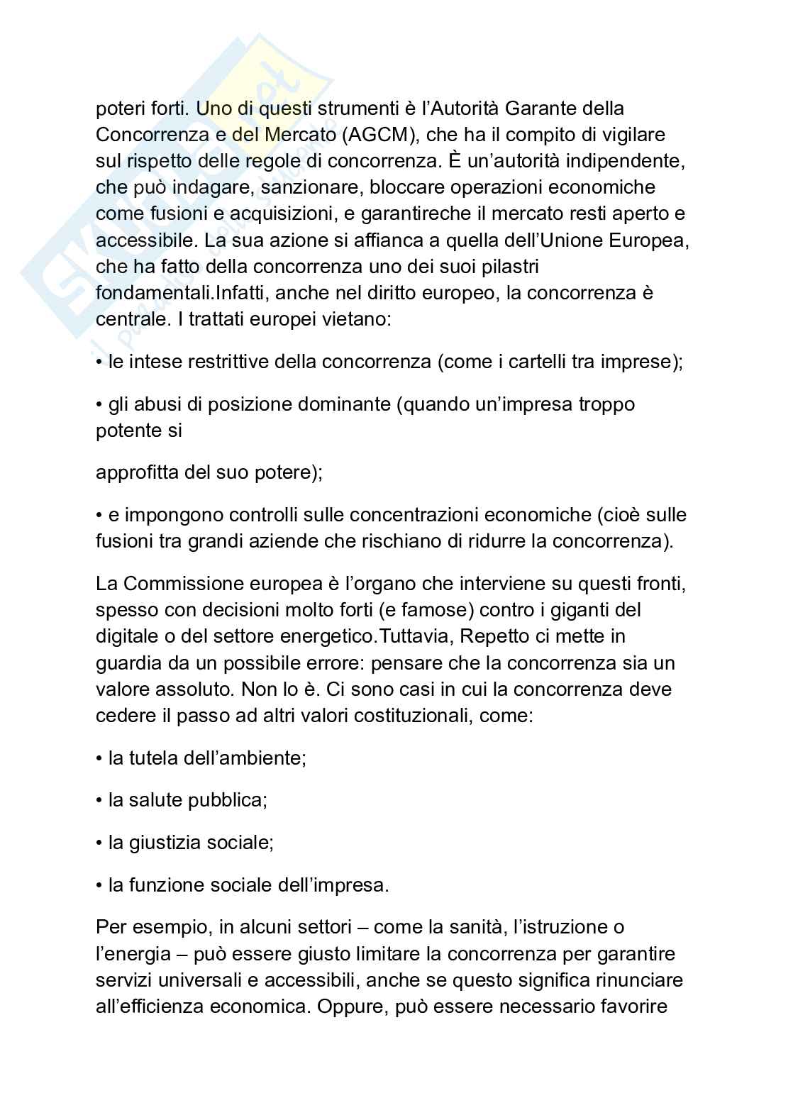 Riassunto esame Diritto pubblico per lo sviluppo sostenibile, Prof. Martire Dario, libro consigliato Diritto costituzionale dell’economia , Pinelli, Martire  Pag. 66