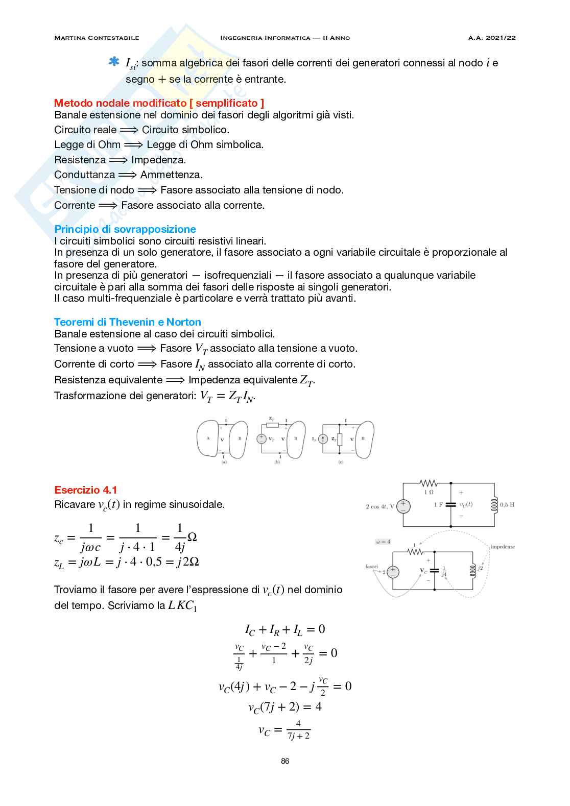Circuiti elettrici per l'elettronica Pag. 86