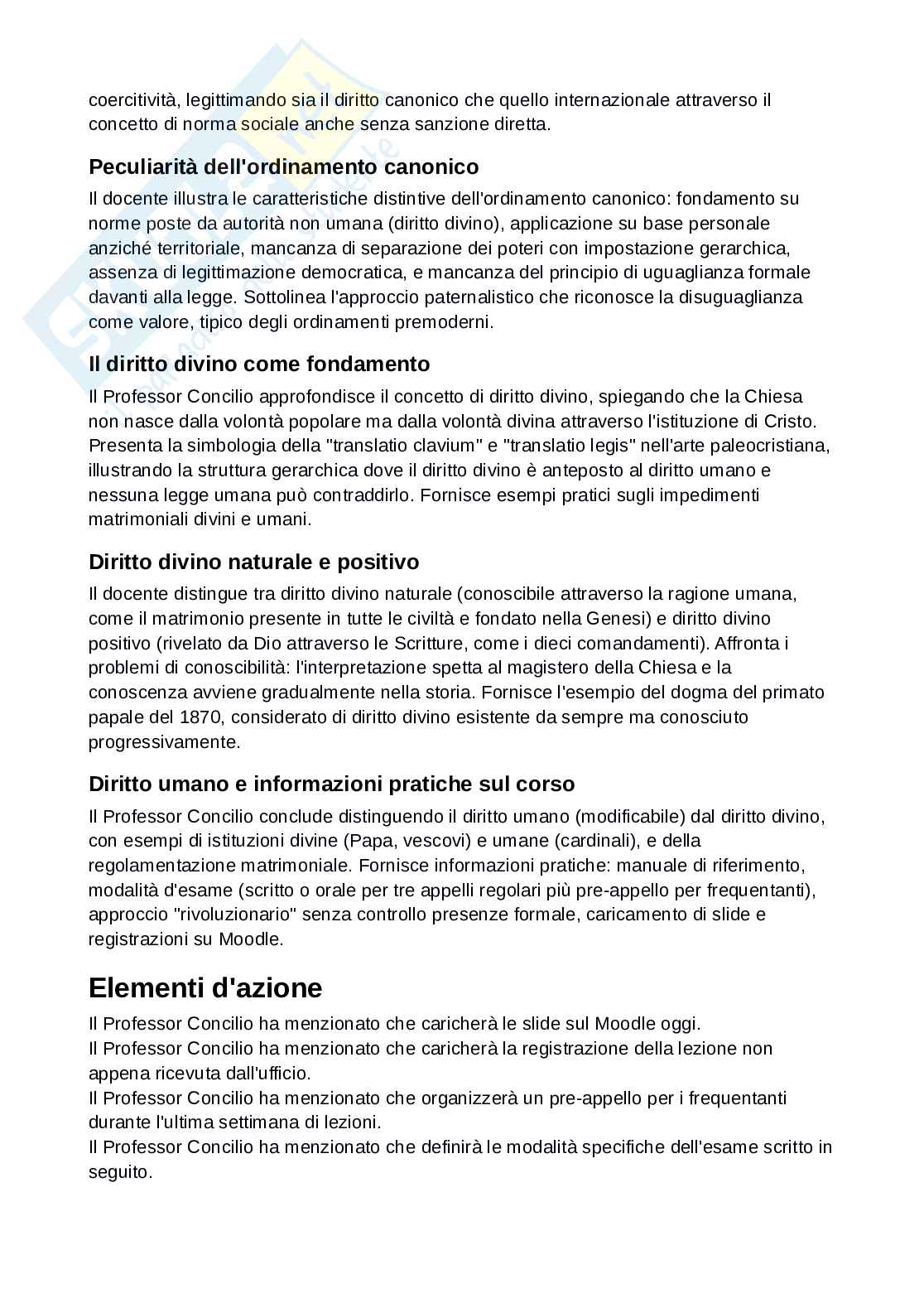 Prima lezione del corso di Istituzioni di Diritto canonico Pag. 6