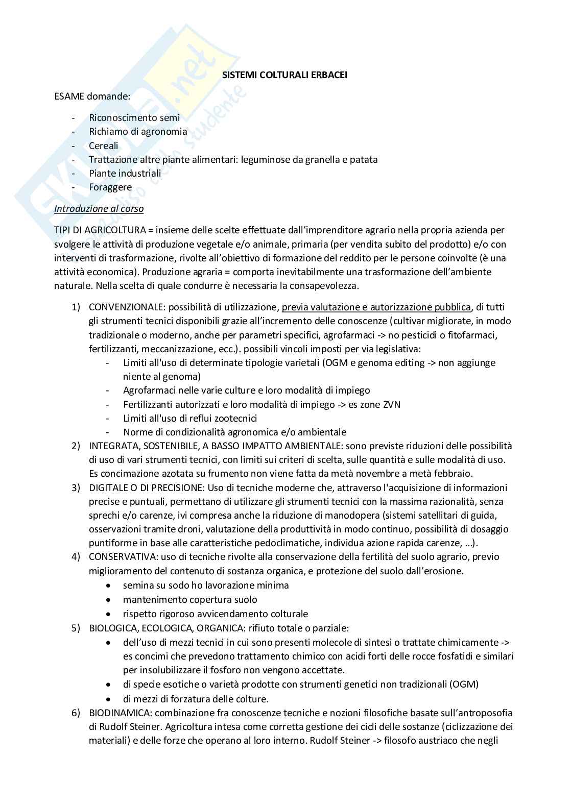 Sistemi colturali erbacei Pag. 1