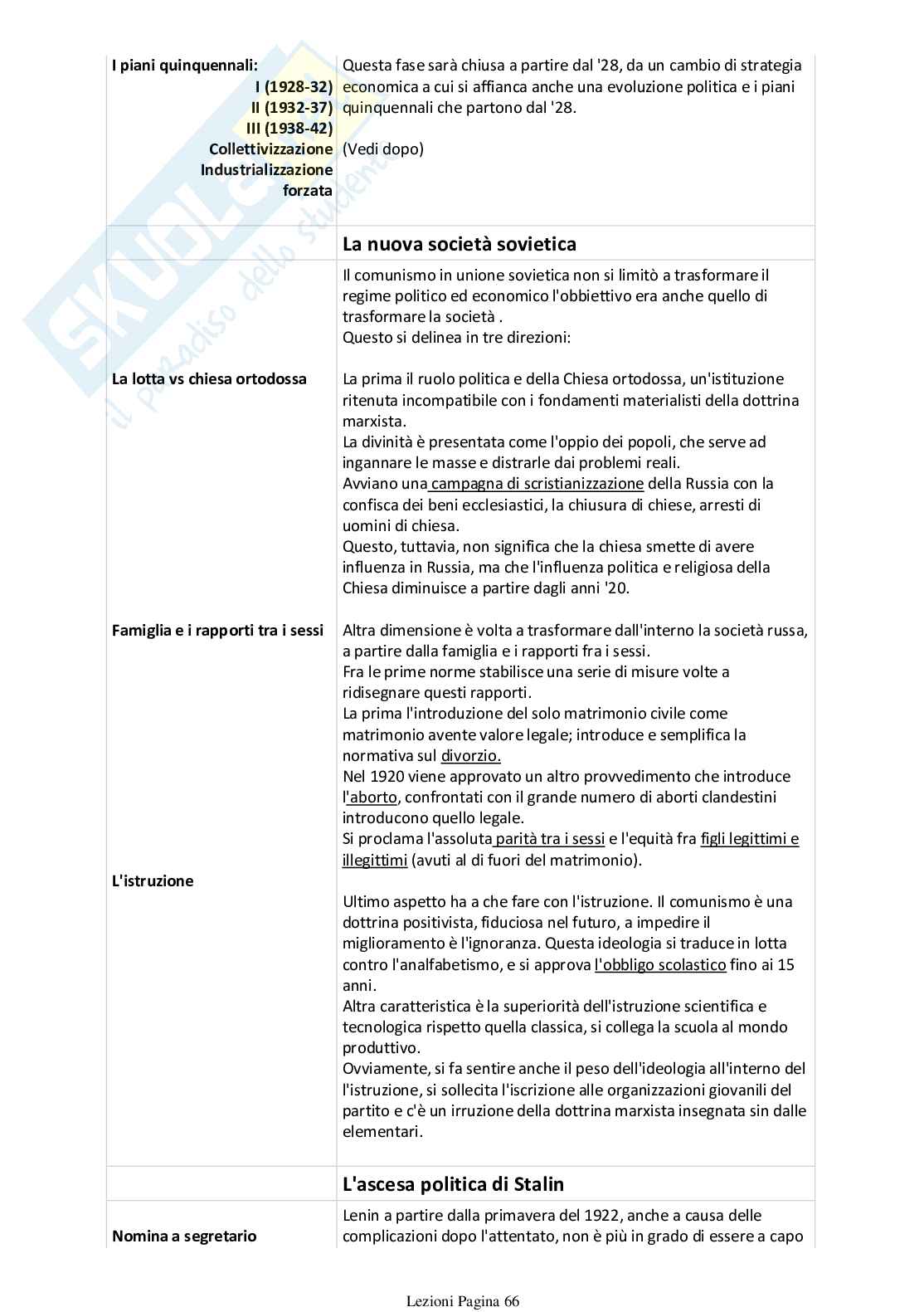 Storia contemporanea Pag. 66