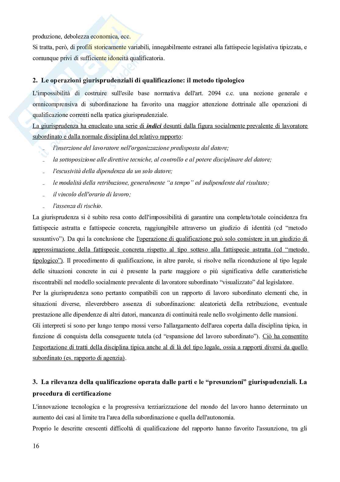 Riassunto esame Diritto del lavoro, Prof. Carinci Maria Teresa, libro consigliato Diritto del lavoro - Vol. 2 (Il Rapporto di lavoro subordinato), 10^edizione, Carinci, De Luca Tamajo, Tosi, Treu Pag. 16