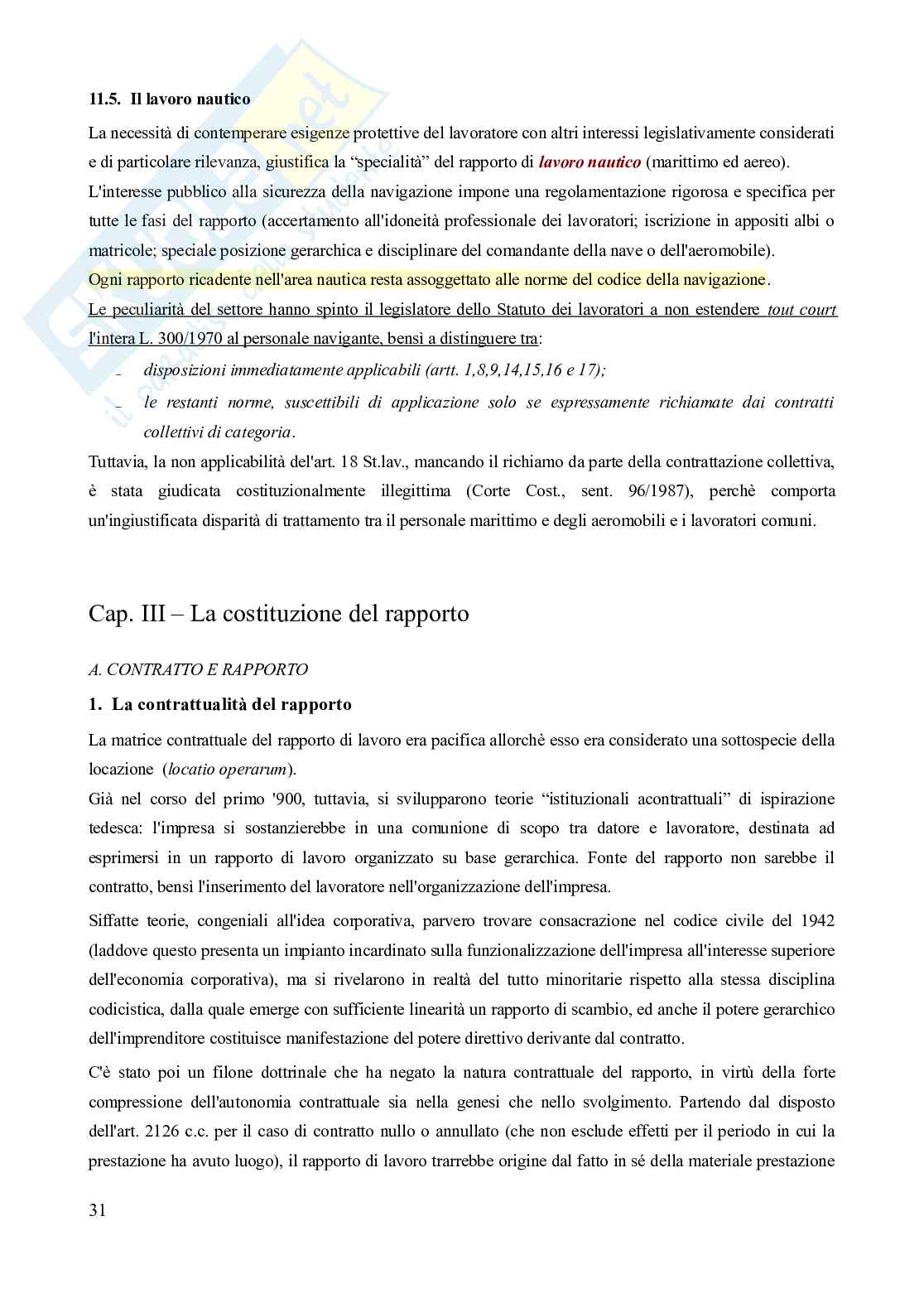 Riassunto esame Diritto del lavoro, Prof. Carinci Maria Teresa, libro consigliato Diritto del lavoro - Vol. 2 (Il Rapporto di lavoro subordinato), 10^edizione, Carinci, De Luca Tamajo, Tosi, Treu Pag. 31