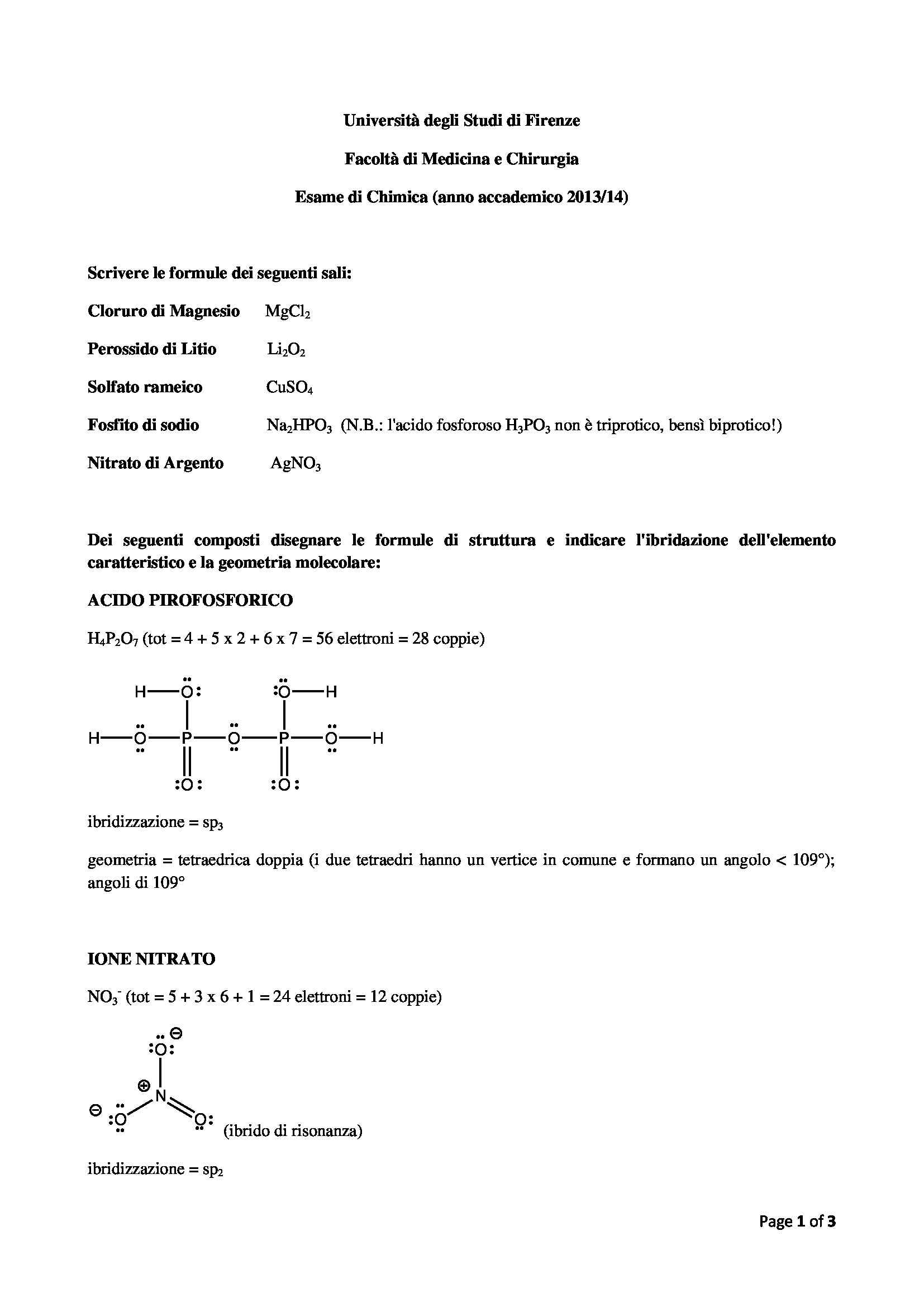 Chimica Esami In Comune Con Medicina