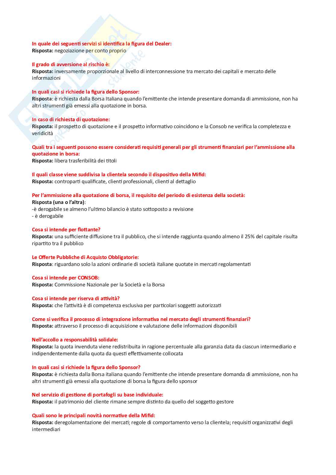 Crocette Economia degli intermediari finanziari Pag. 6