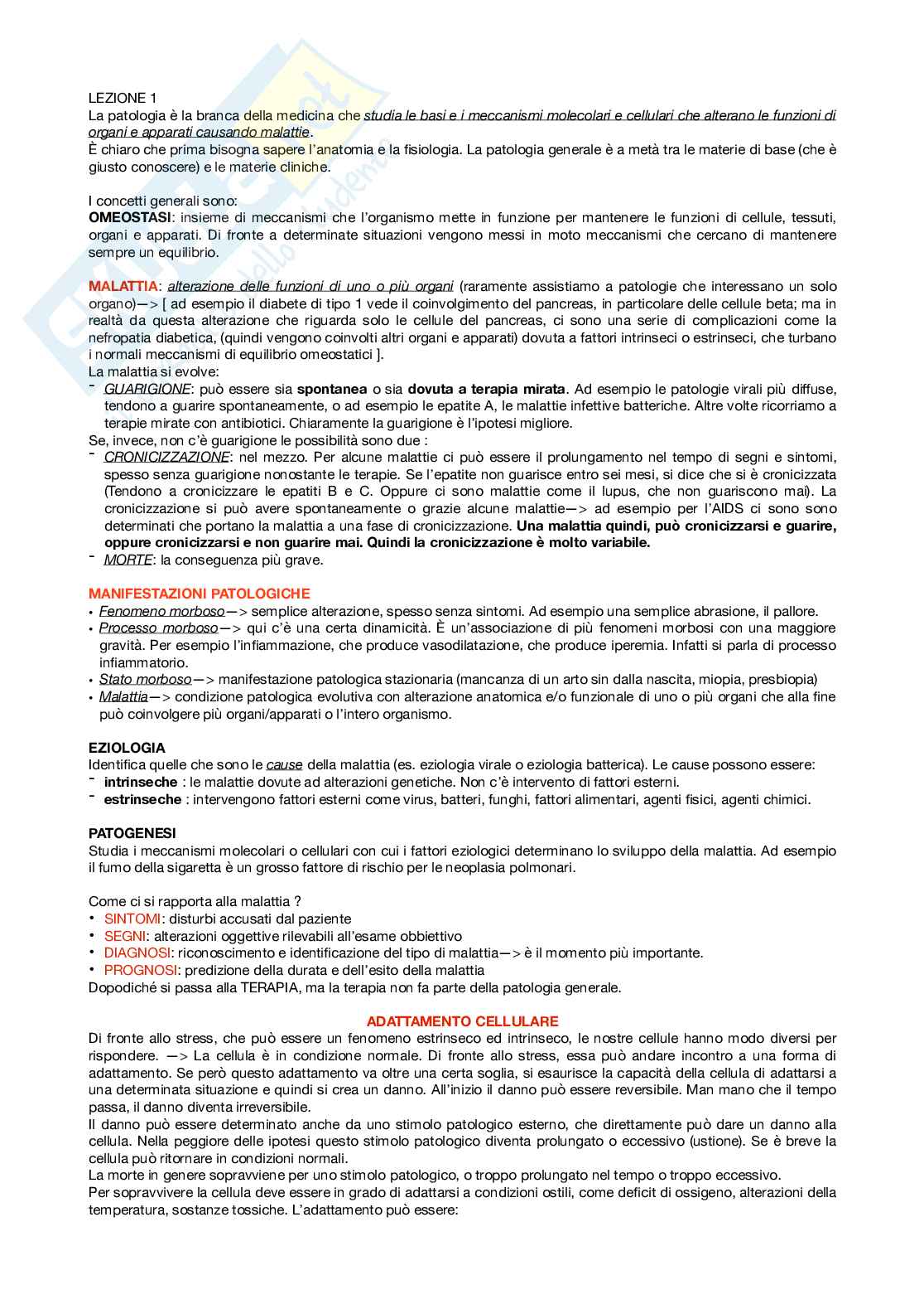 Patologia generale Pag. 1