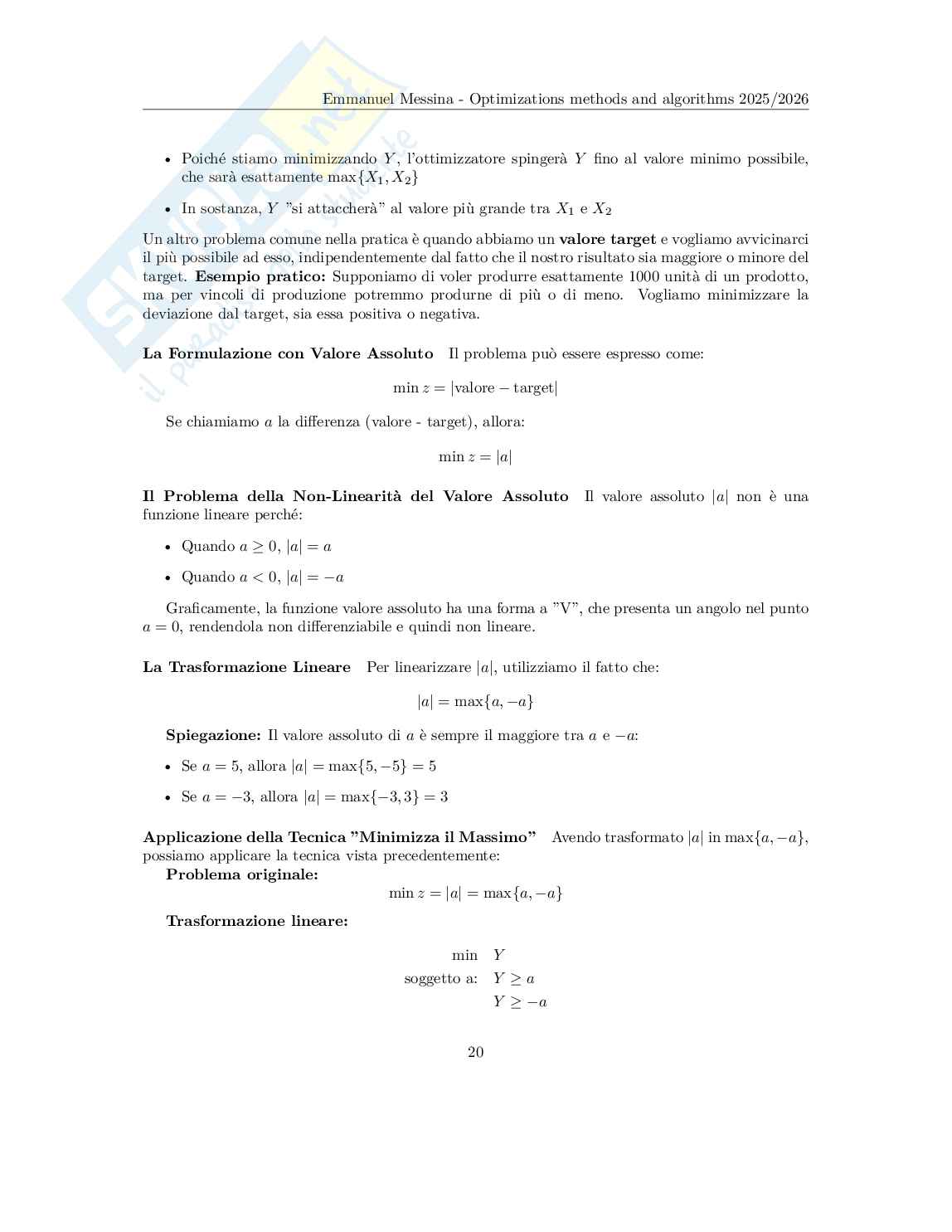 Optimization Methods and Algorithms - Appunti completi (Programmazione Lineare, Grafi, Branch & Bound, Scheduling) Pag. 21