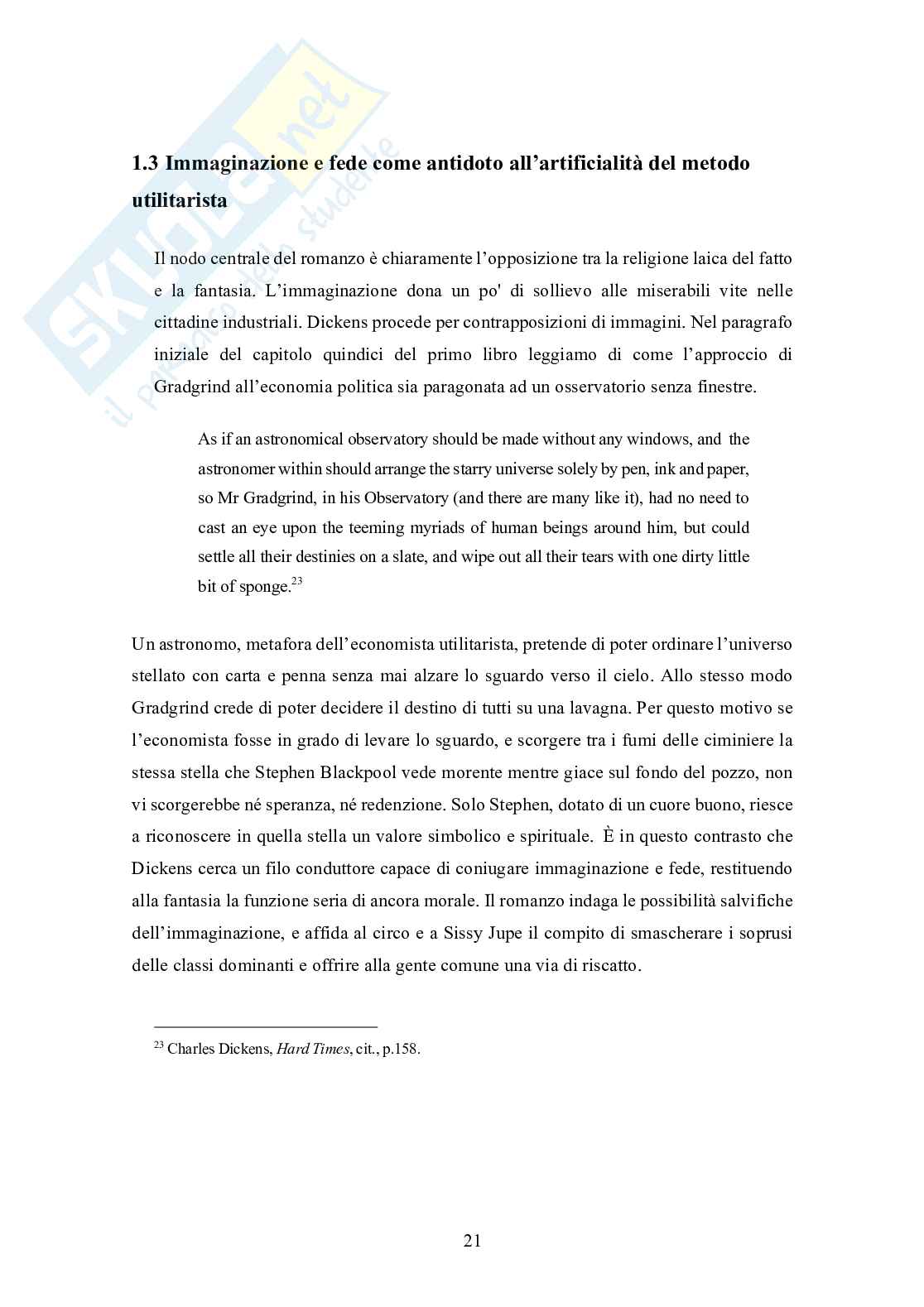  Ruolo della metafora in Dickens: Hard Times e A Tale of Twco Cities  Pag. 21