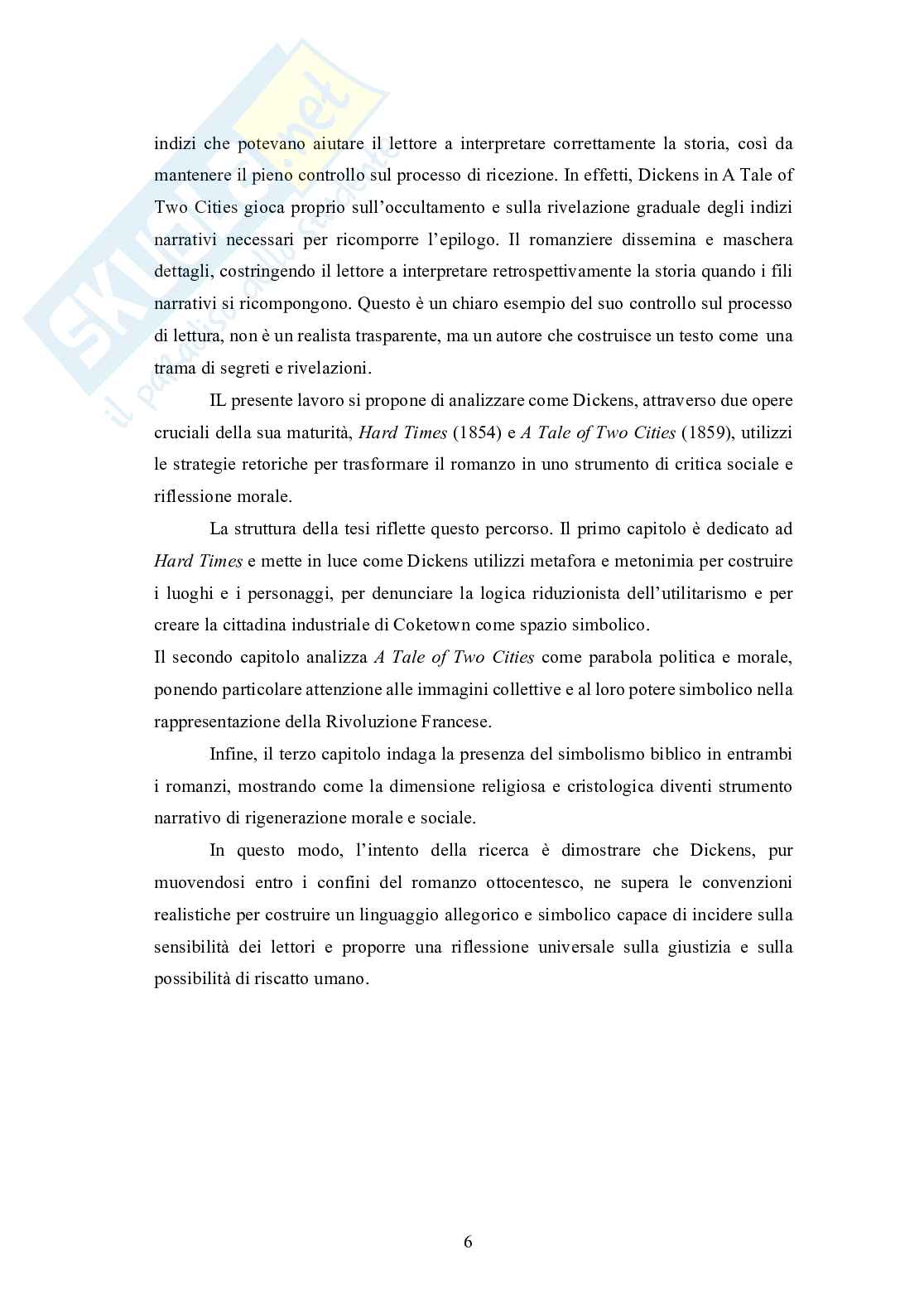  Ruolo della metafora in Dickens: Hard Times e A Tale of Twco Cities  Pag. 6