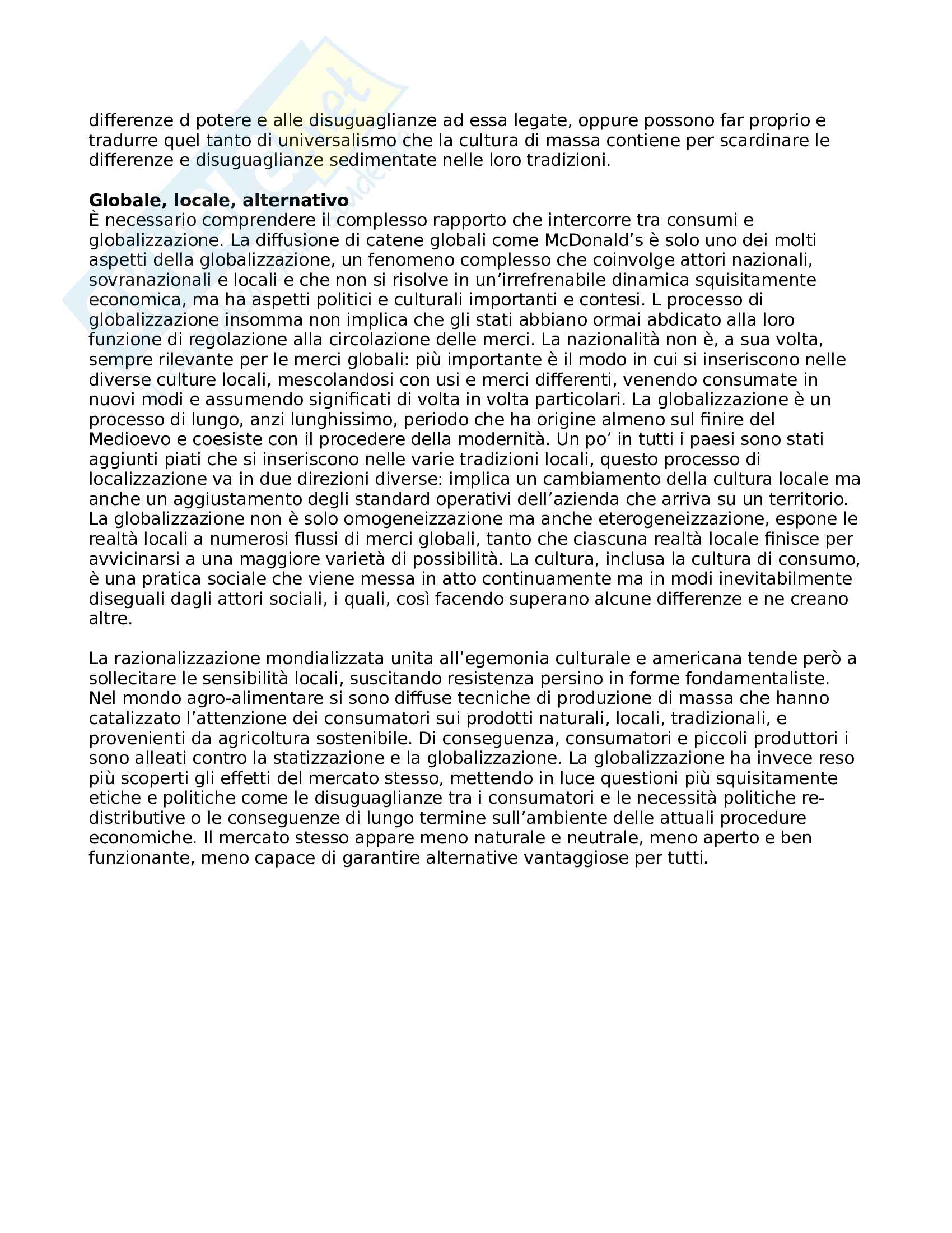 Riassunto esame sociologia dei consumi, prof. Bartoletti, libro consigliato Consumo, cultura e società, Sassatelli Pag. 31