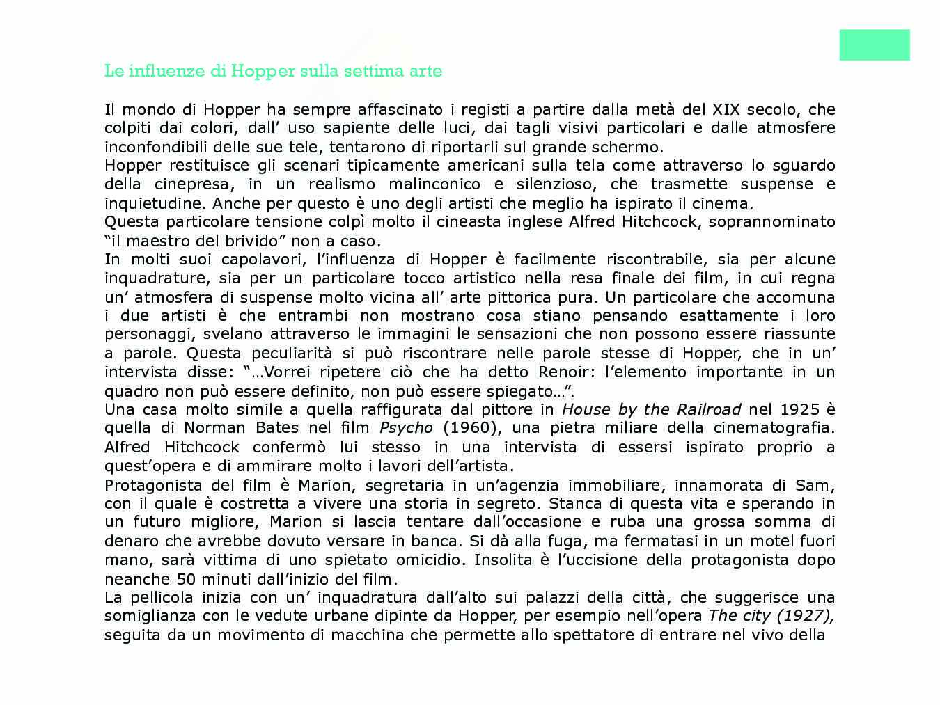 Hopper e il cinema, tesina Pag. 21