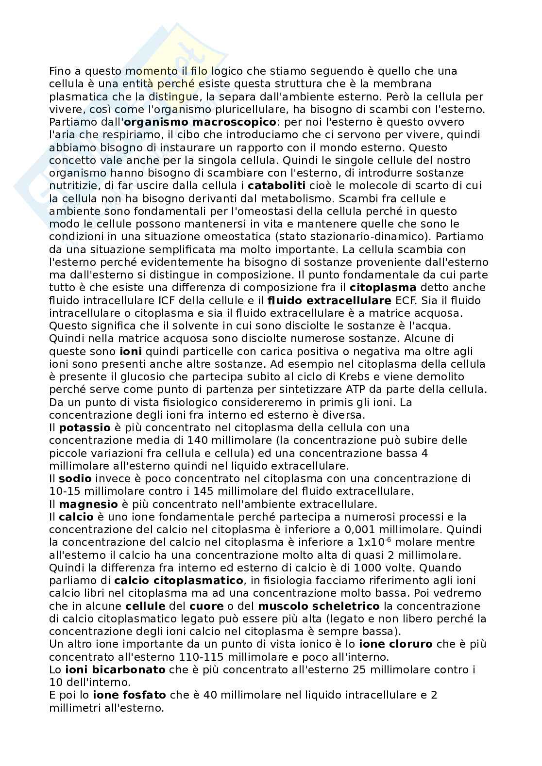 Le membrane cellulari Pag. 16