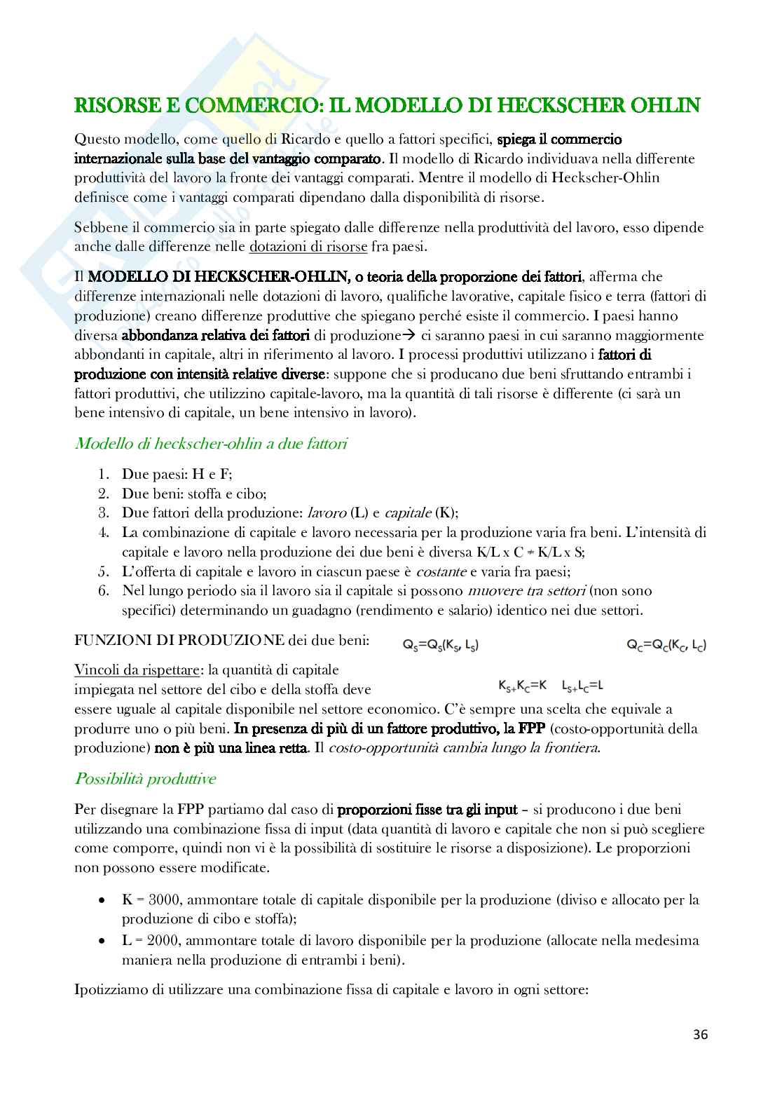 Economia degli scambi internazionali completa Pag. 36