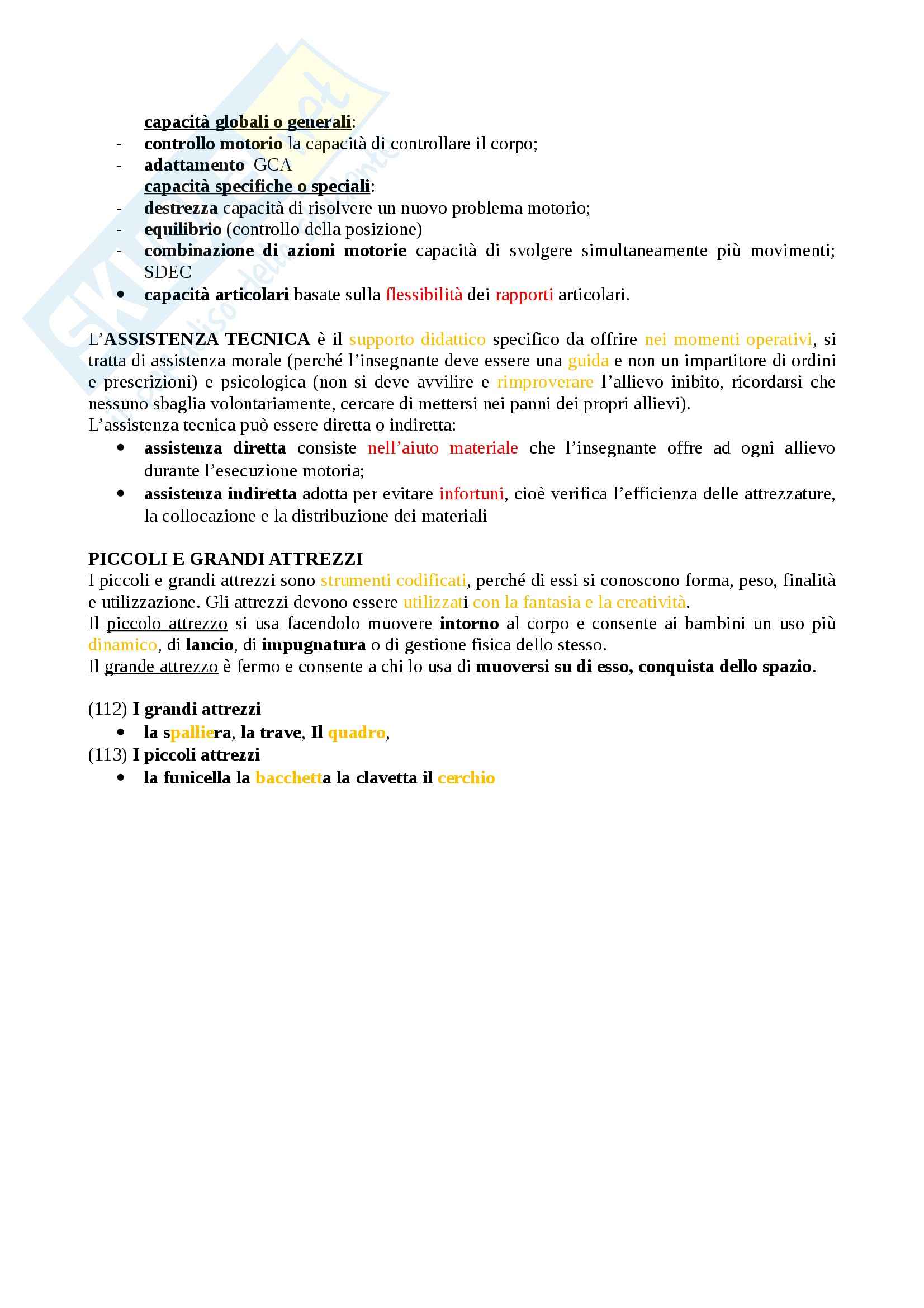 Riassunto esame Metodi e Attività Motorie e Sportive, prof. Carlomagno, libro consigliato Corpo e Movimento di Silibio Pag. 11