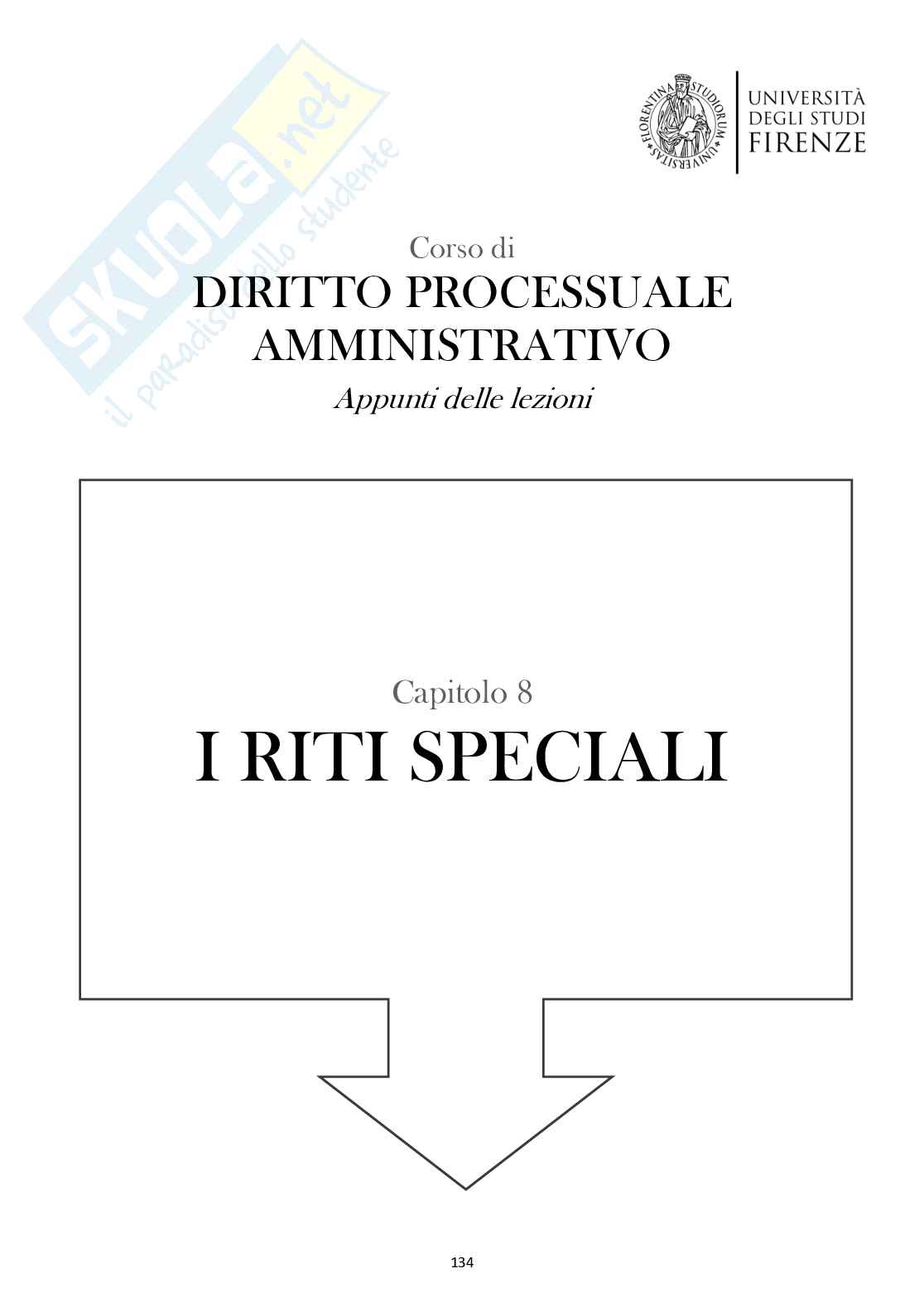 Diritto processuale amministrativo (riti speciali e procedimento cautelare) Pag. 1