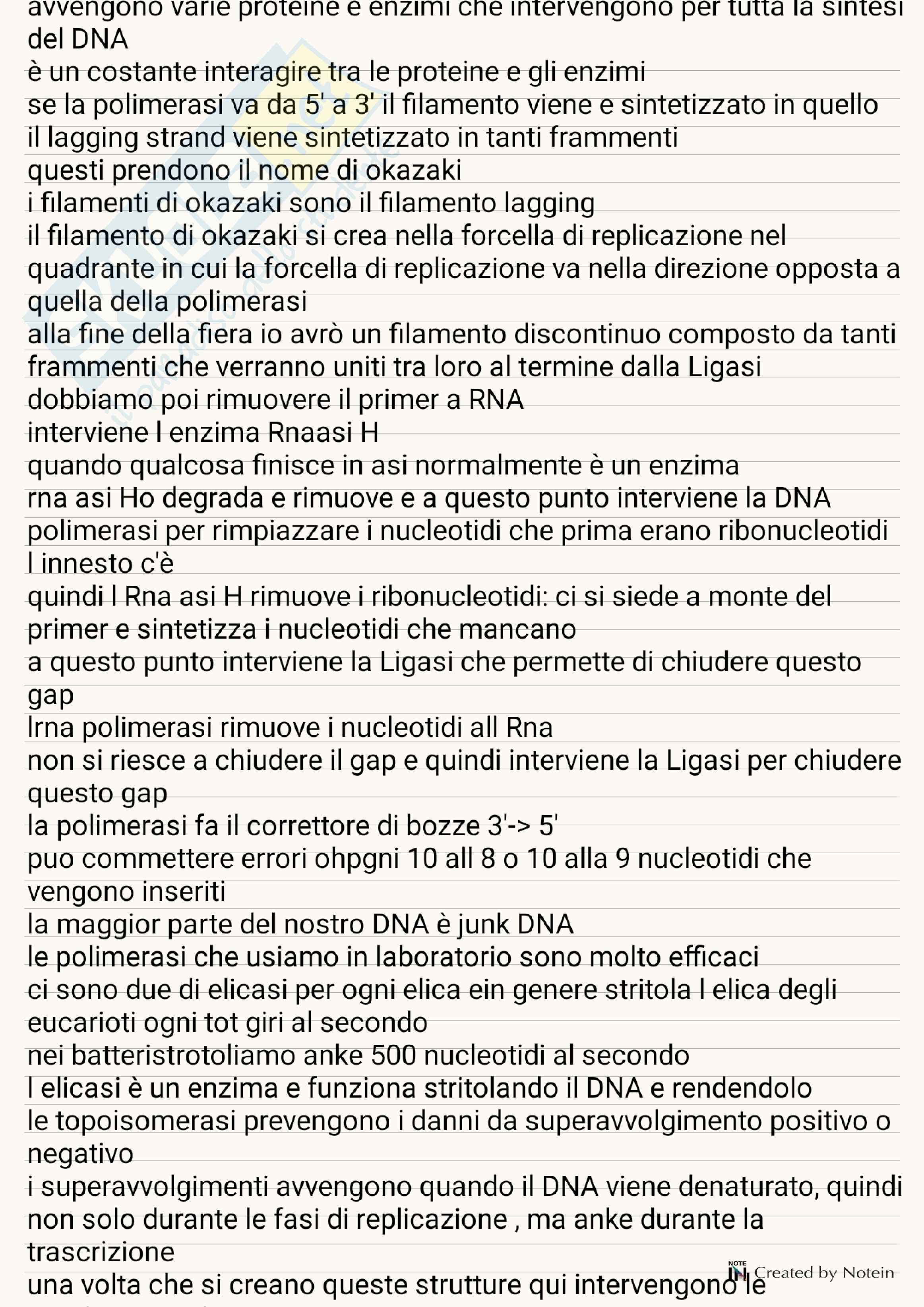 Appunti Biologia e genetica Pag. 1