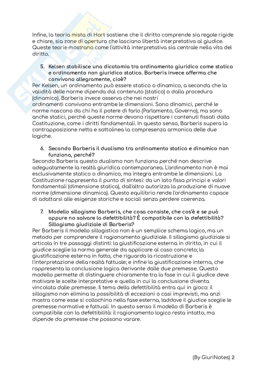 Domande e risposte all’esame di Filosofia del diritto  Pag. 2