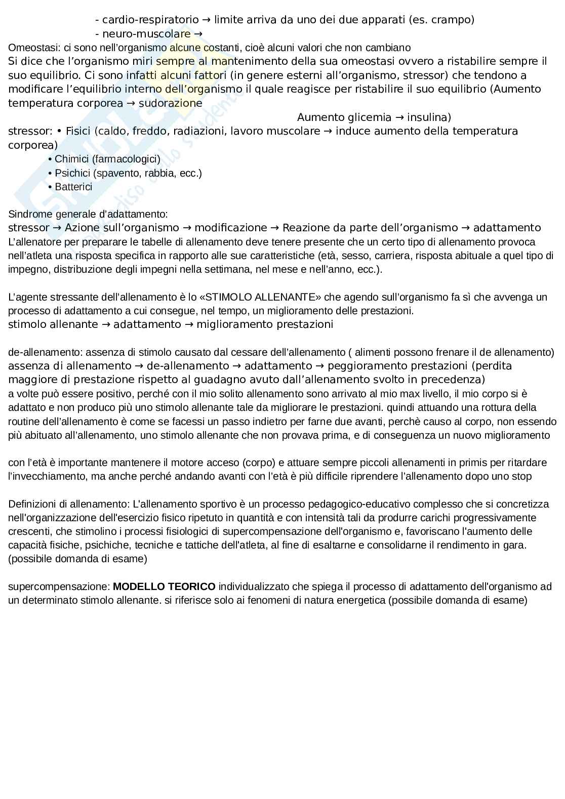 Appunti discorsivi e schematici di TTD modulo preparazione fisica   Pag. 2