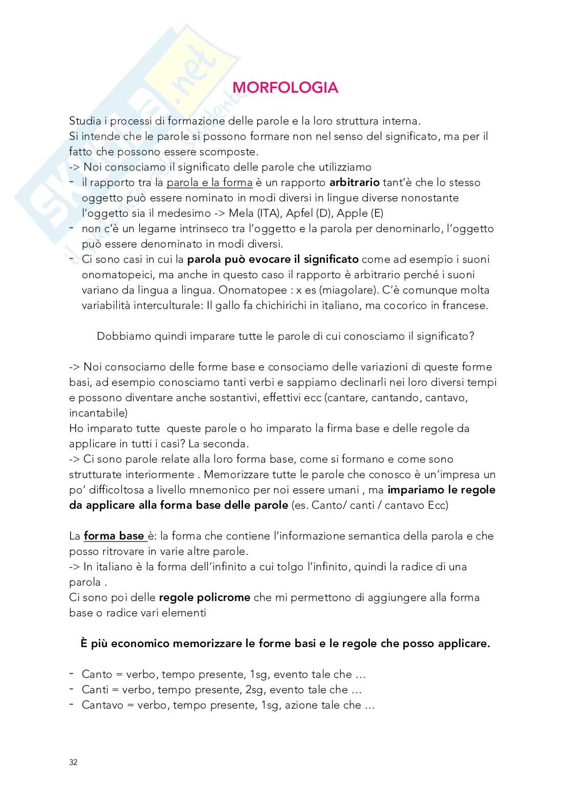 Appunti Linguistica, modulo morfologia  Pag. 1