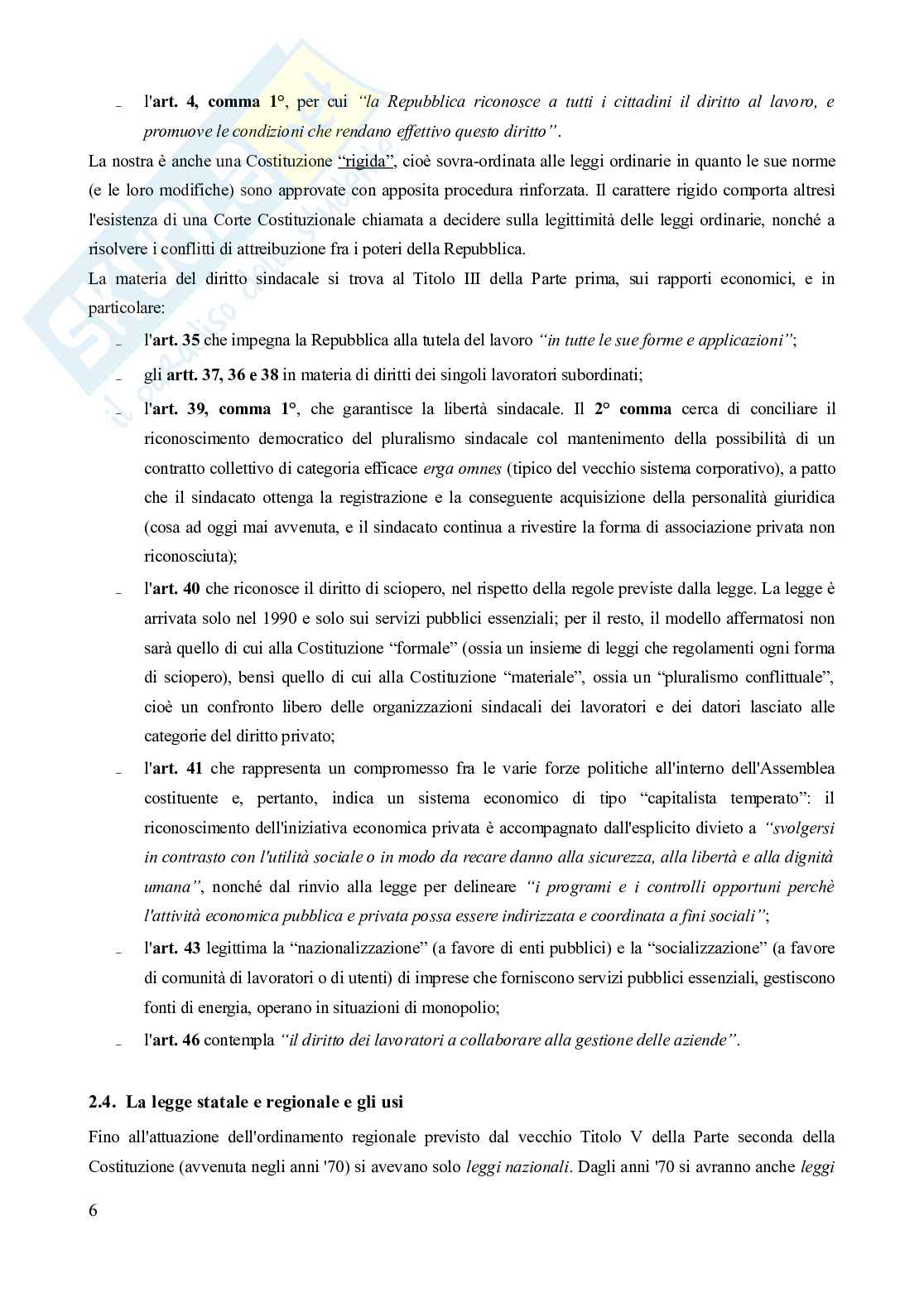 Riassunto esame Diritto del lavoro, Prof. Carinci Maria Teresa, libro consigliato Diritto del Lavoro - Vol. 1 (Il Diritto sindacale) - 8^edizione, Carinci, De Luca, Tamajo, Tosi, Treu Pag. 6