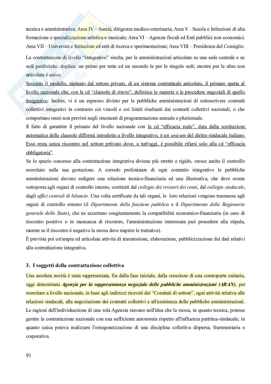 Riassunto esame Diritto del lavoro, Prof. Carinci Maria Teresa, libro consigliato Diritto del Lavoro - Vol. 1 (Il Diritto sindacale) - 8^edizione, Carinci, De Luca, Tamajo, Tosi, Treu Pag. 91